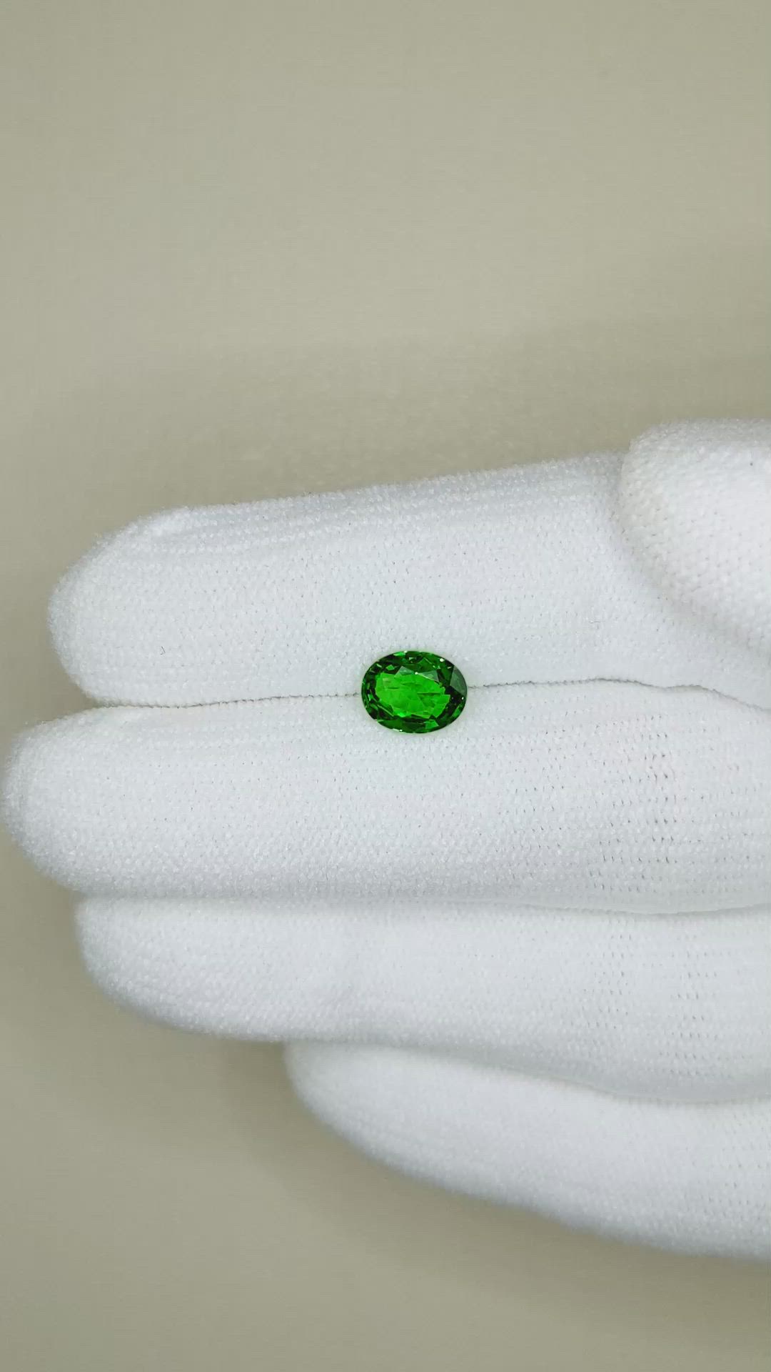 1.06 Ct. Tsavorite Garnet from East Africa Size Video
