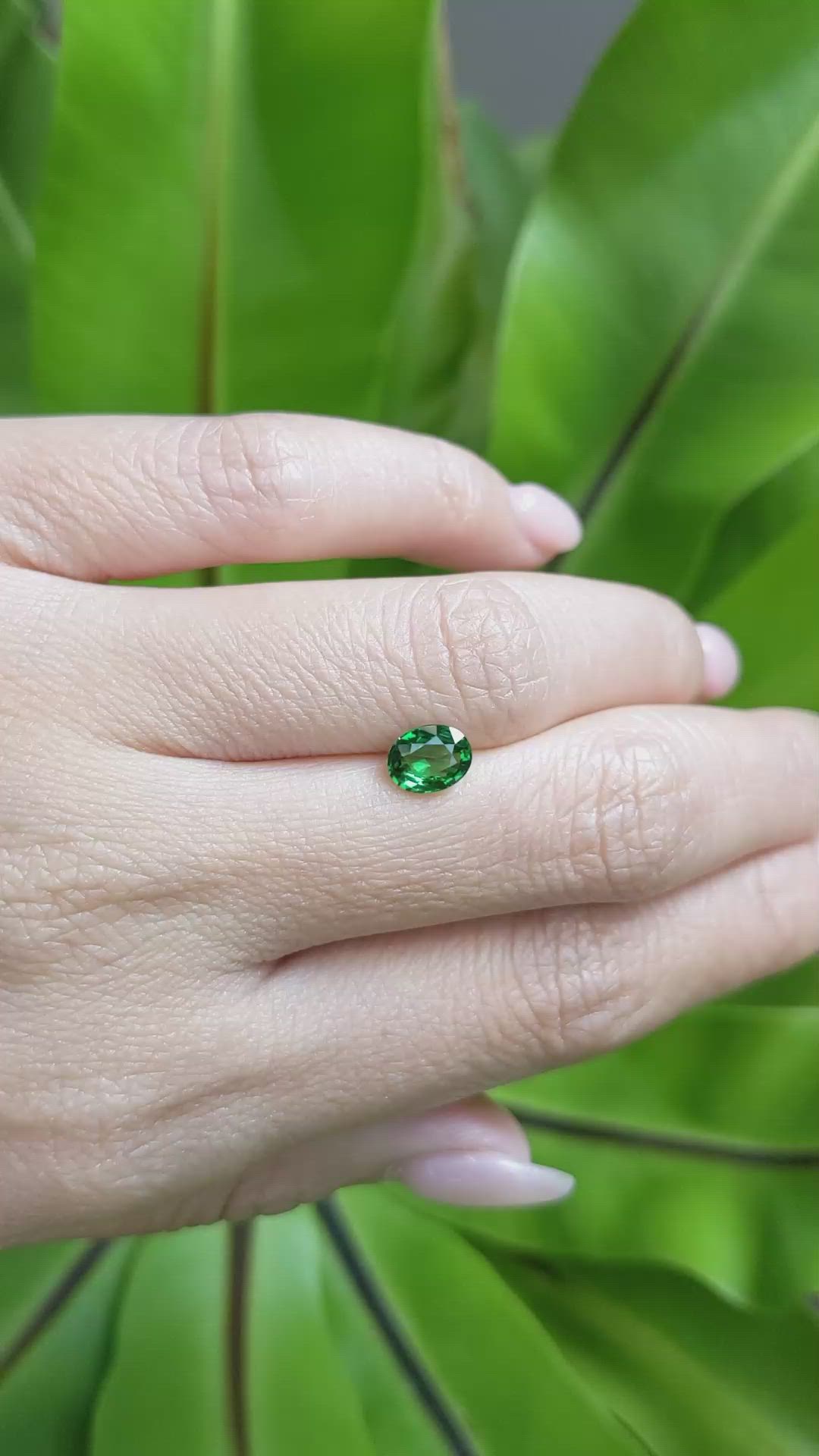 1.06 Ct. Tsavorite Garnet from East Africa Size Video
