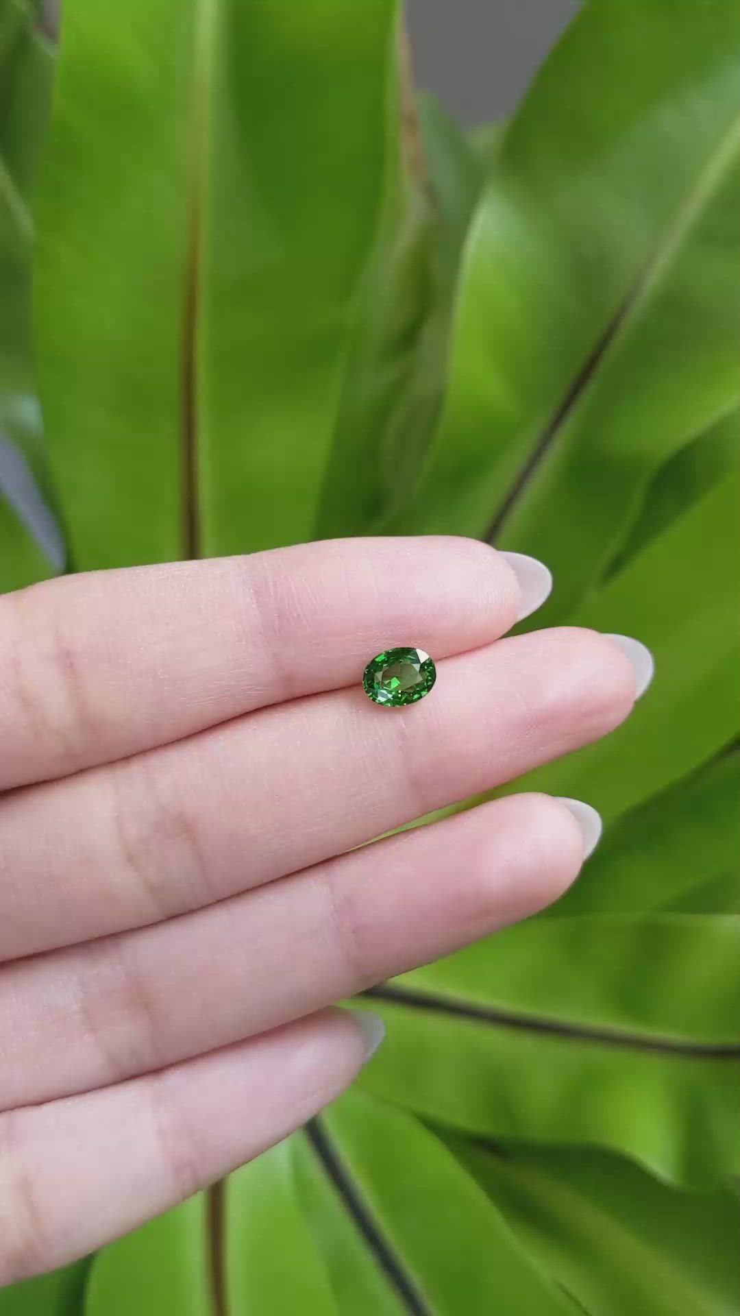 1.06 Ct. Tsavorite Garnet from East Africa Size Video