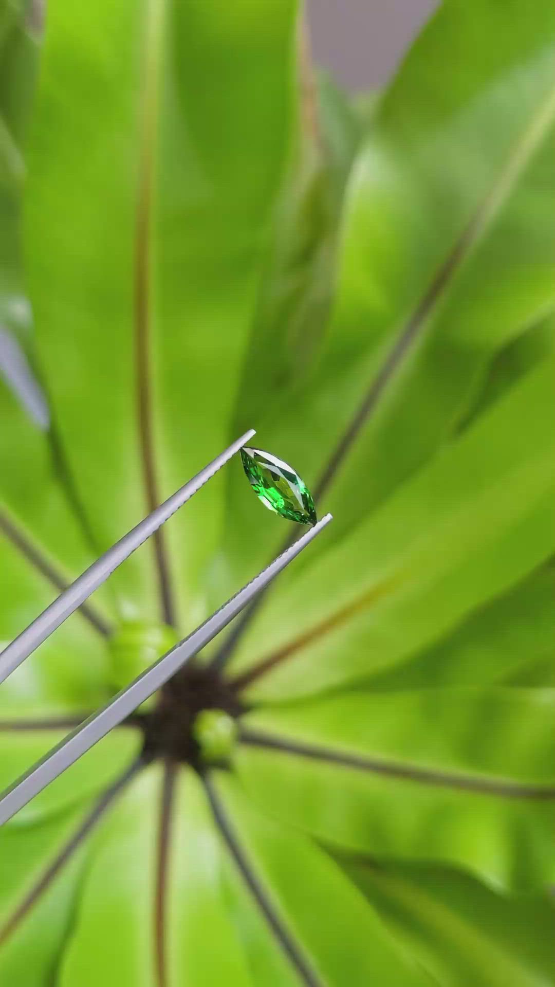 1.03 Ct. Tsavorite Garnet from East Africa Size Video