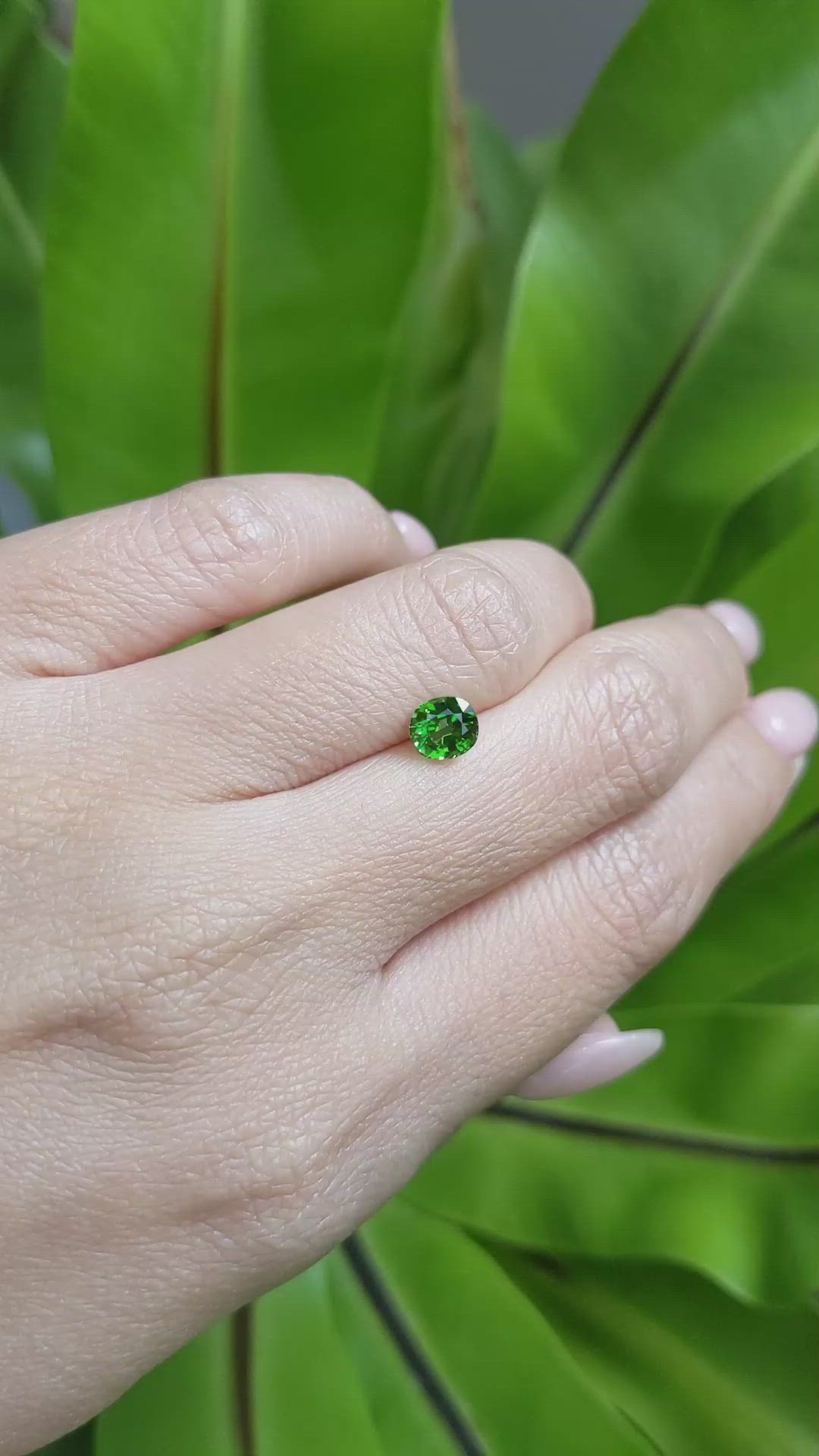 1.03 Ct. Tsavorite Garnet from East Africa Size Video