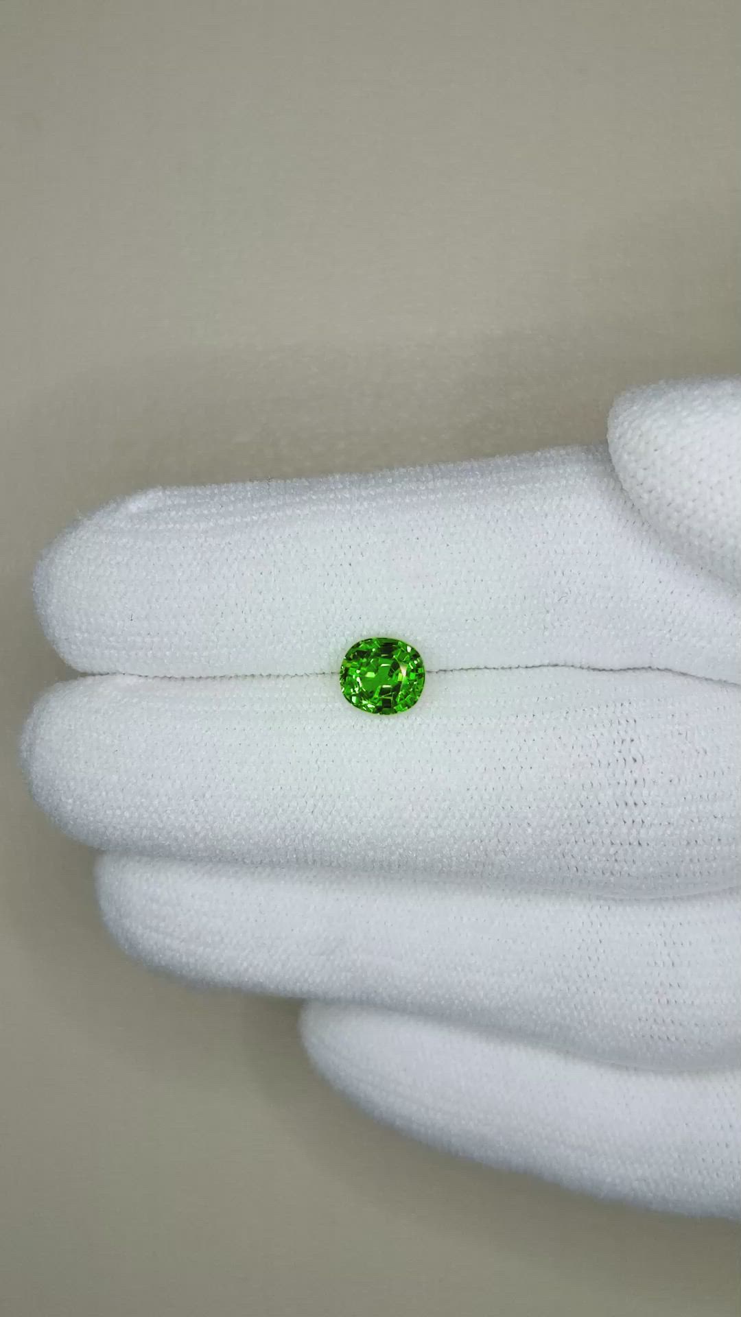 1.03 Ct. Tsavorite Garnet from East Africa Size Video