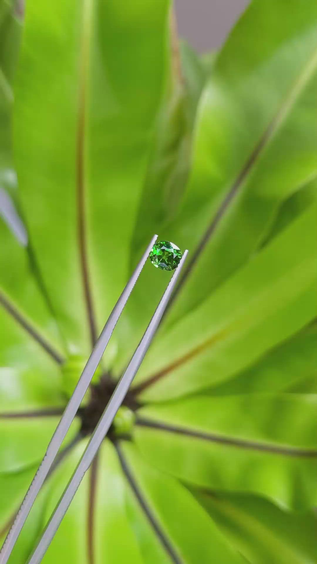1.03 Ct. Tsavorite Garnet from East Africa Size Video