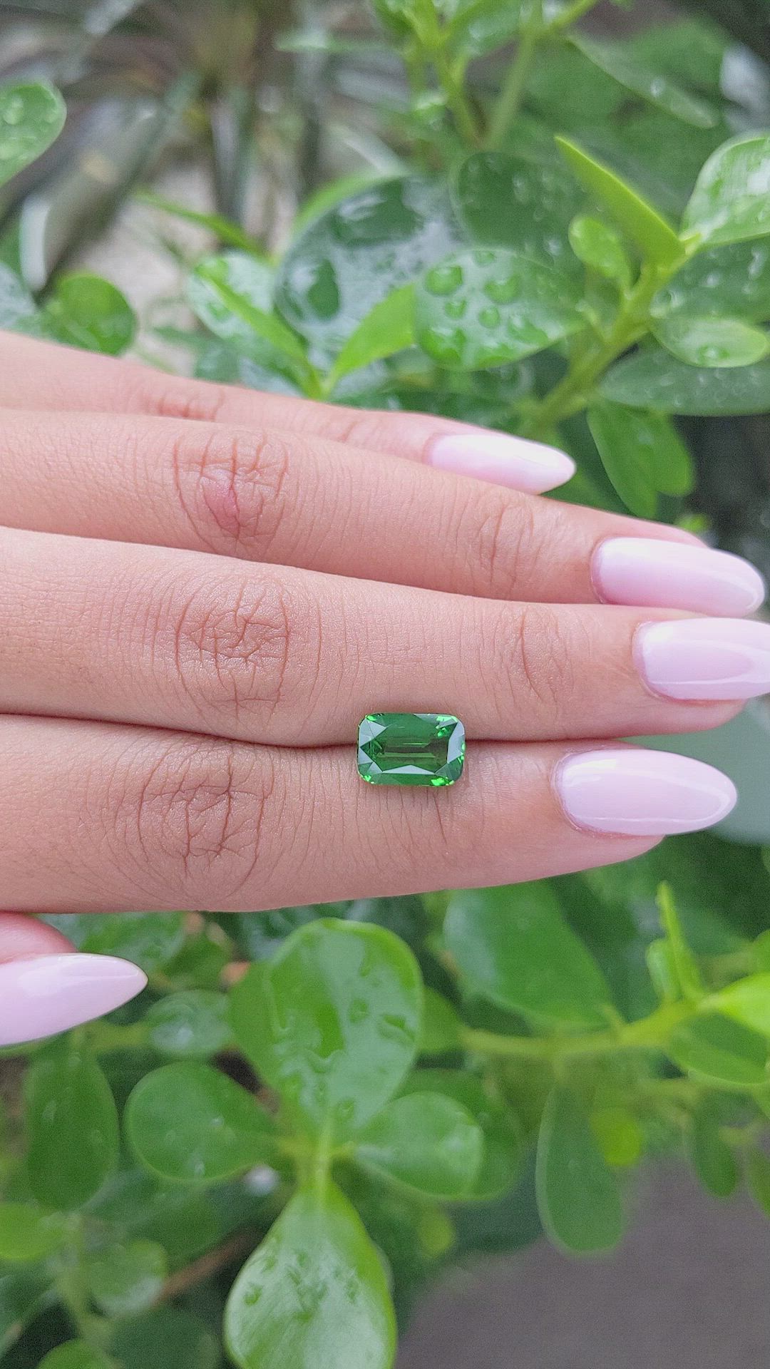 3.03 Ct. Tsavorite Garnet from Tanzania Size Video