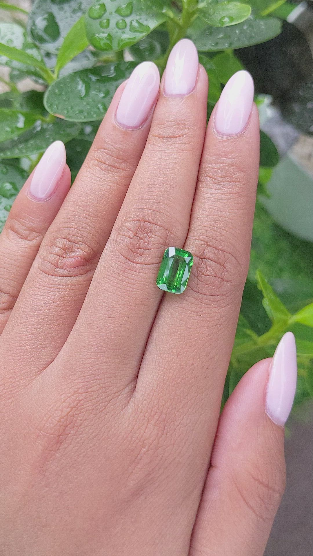 3.03 Ct. Tsavorite Garnet from Tanzania Size Video