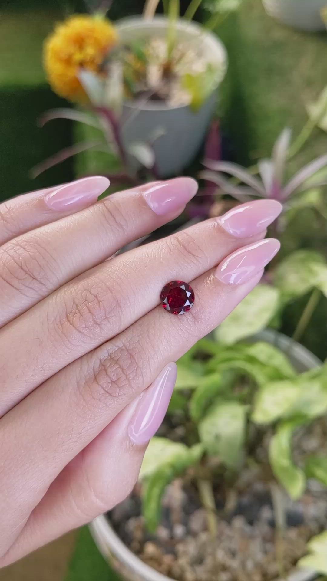 2.01 Ct. Garnet from Ceylon (Sri Lanka) Size Video