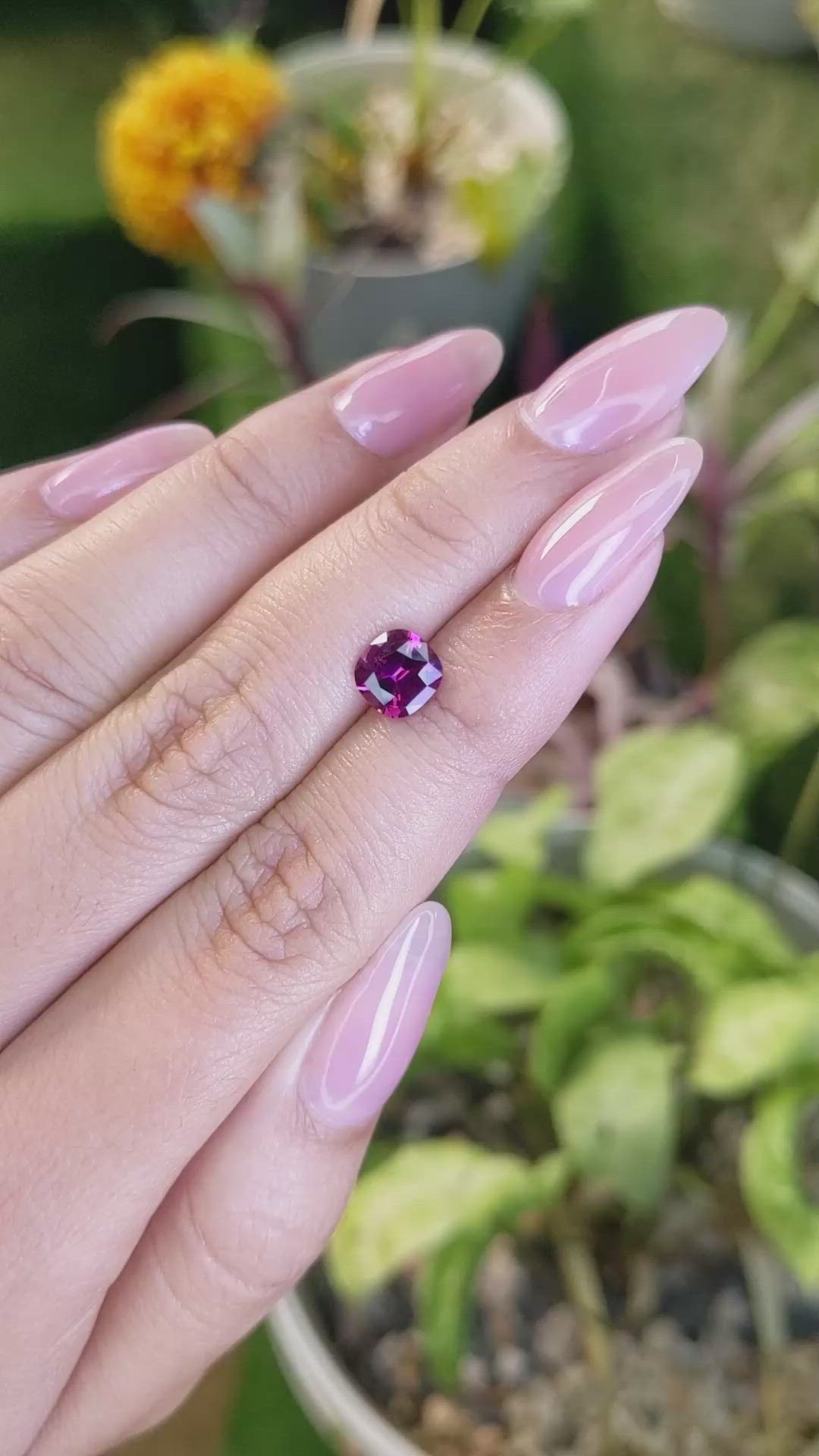 1.49 Ct. Garnet from Ceylon (Sri Lanka) Size Video