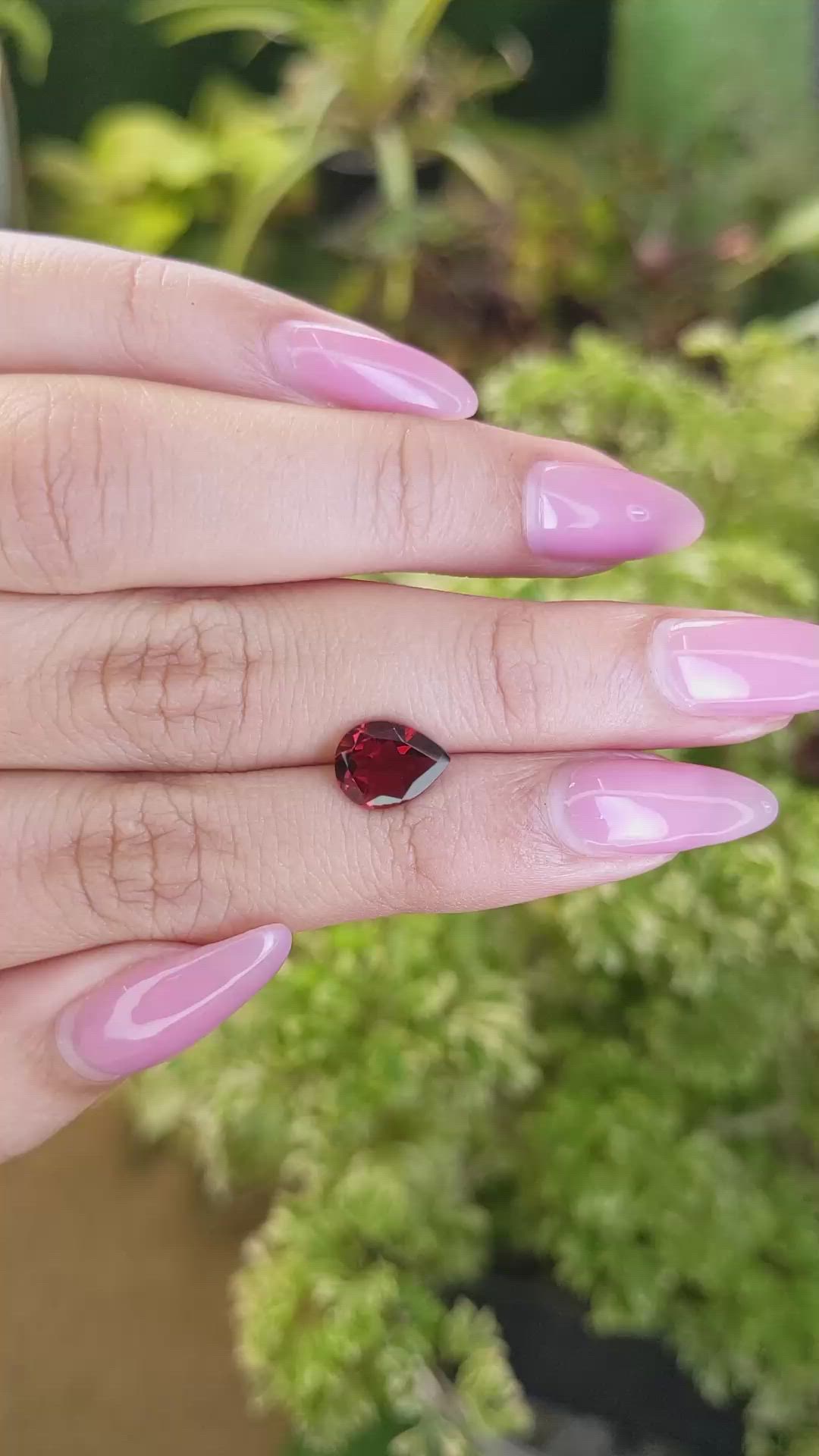 1.83 Ct. Garnet from Ceylon (Sri Lanka) Size Video