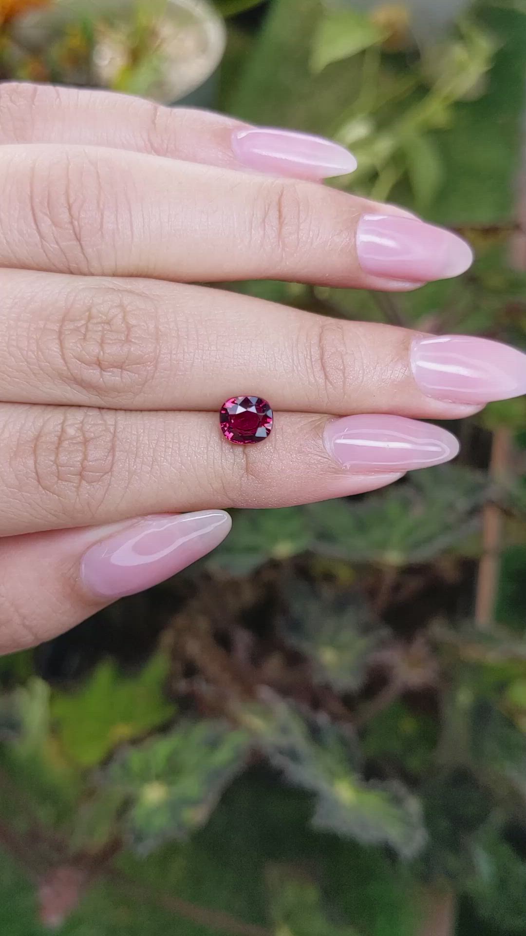 1.63 Ct. Garnet from Ceylon (Sri Lanka) Size Video