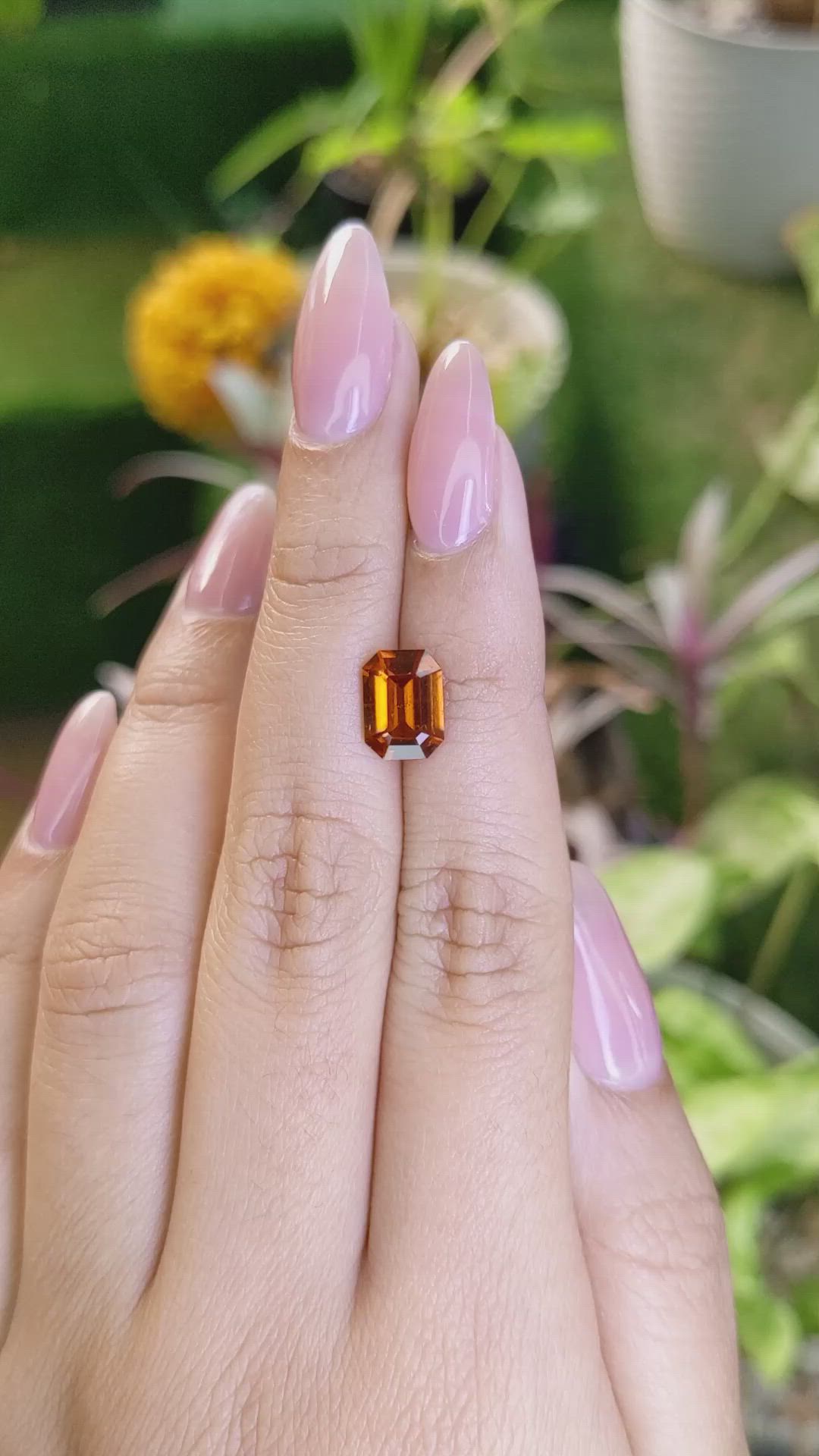 2.38 Ct. Garnet from Ceylon (Sri Lanka) Size Video