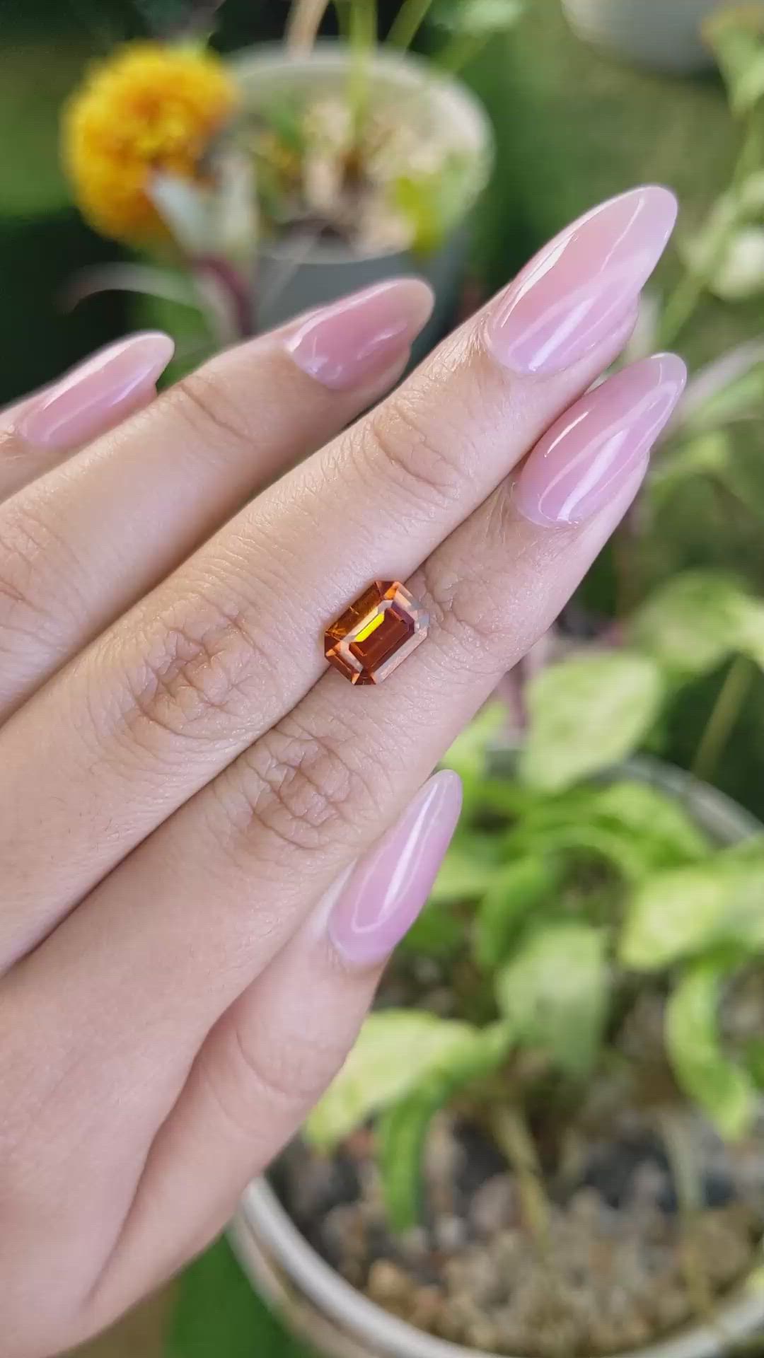 2.38 Ct. Garnet from Ceylon (Sri Lanka) Size Video