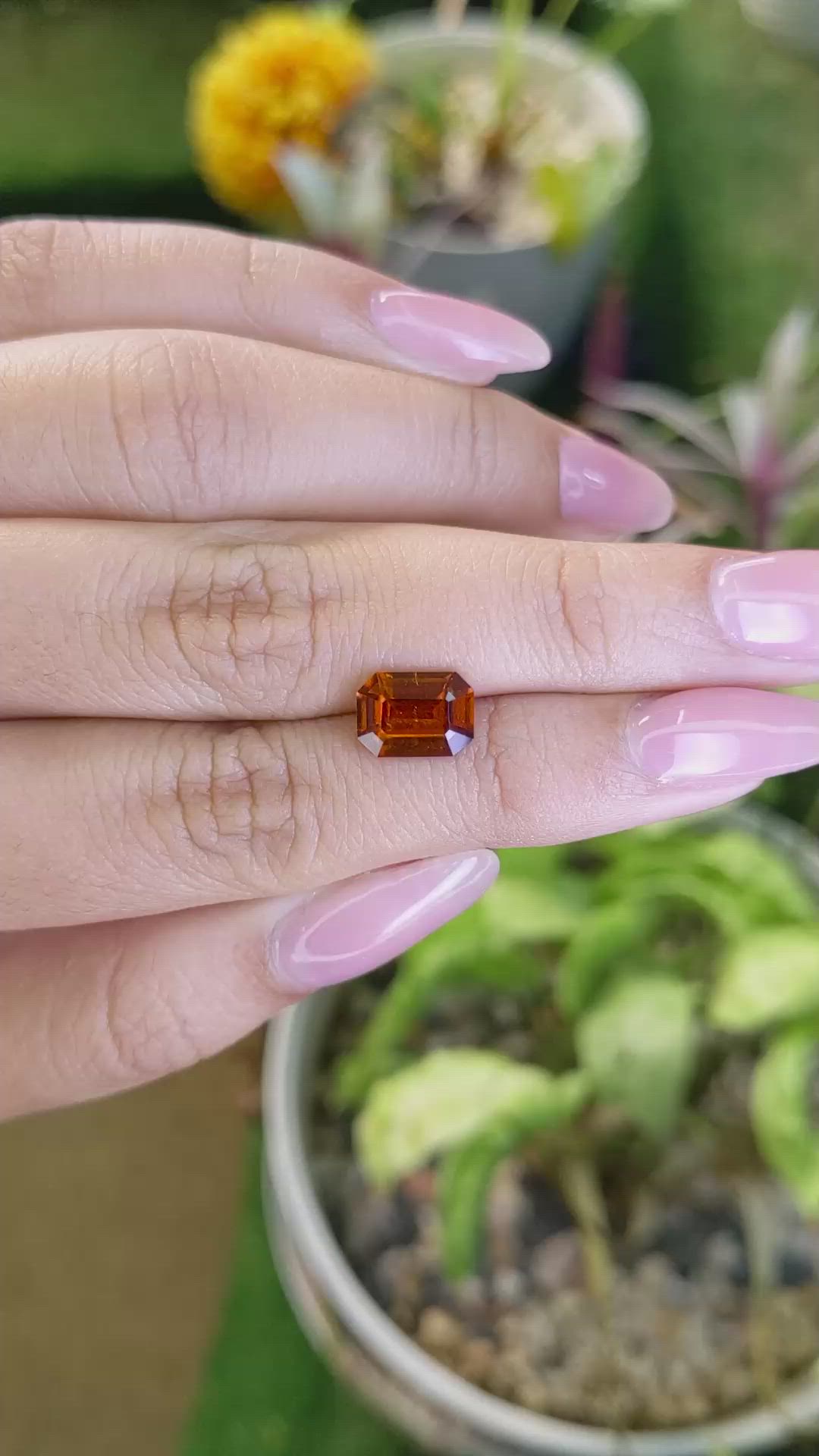 2.38 Ct. Garnet from Ceylon (Sri Lanka) Size Video