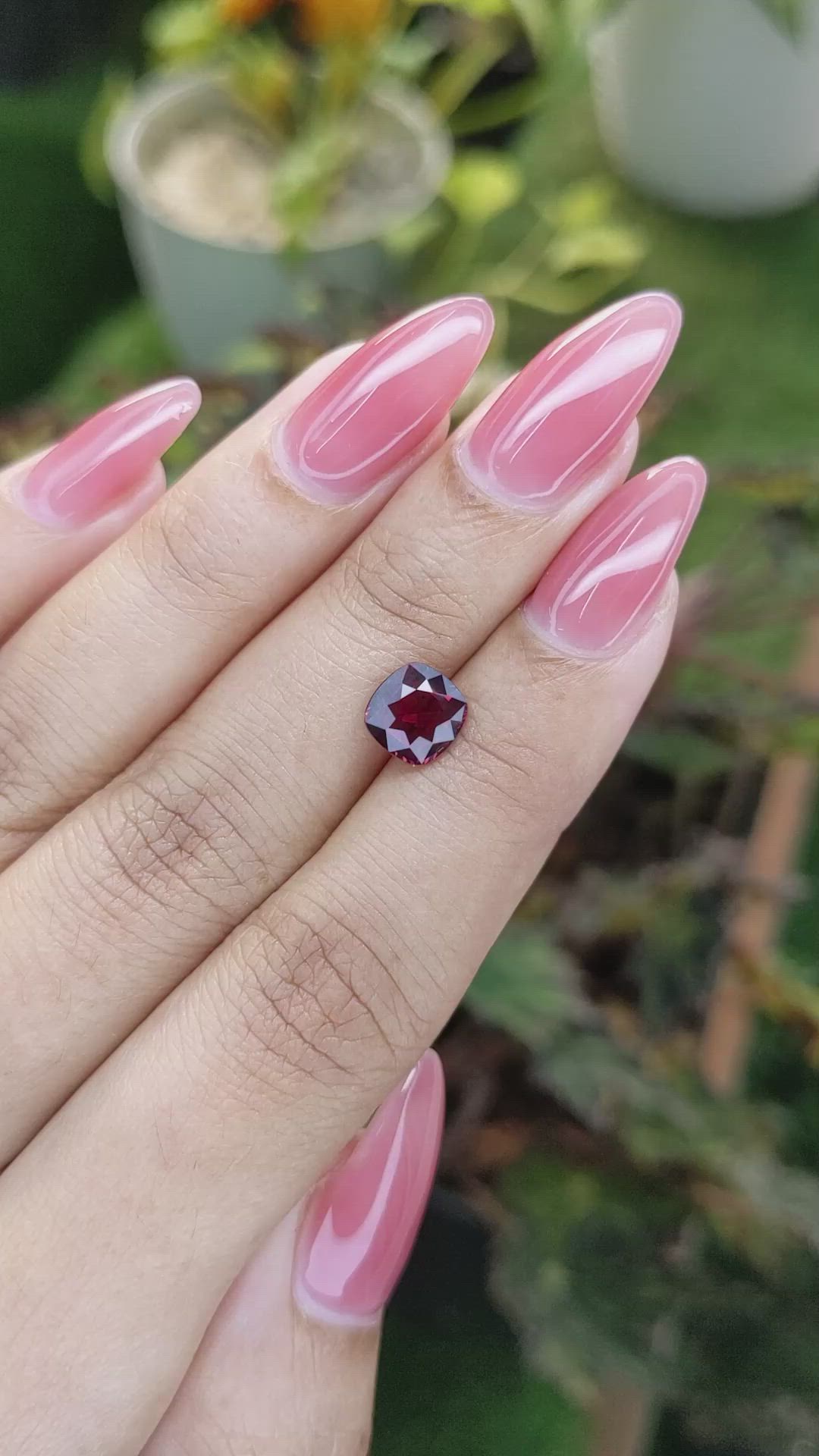 1.75 Ct. Garnet from Ceylon (Sri Lanka) Size Video