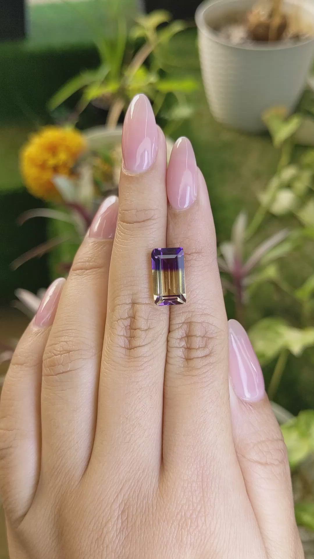5.96 Ct. Ametrine from Ceylon (Sri Lanka) Size Video