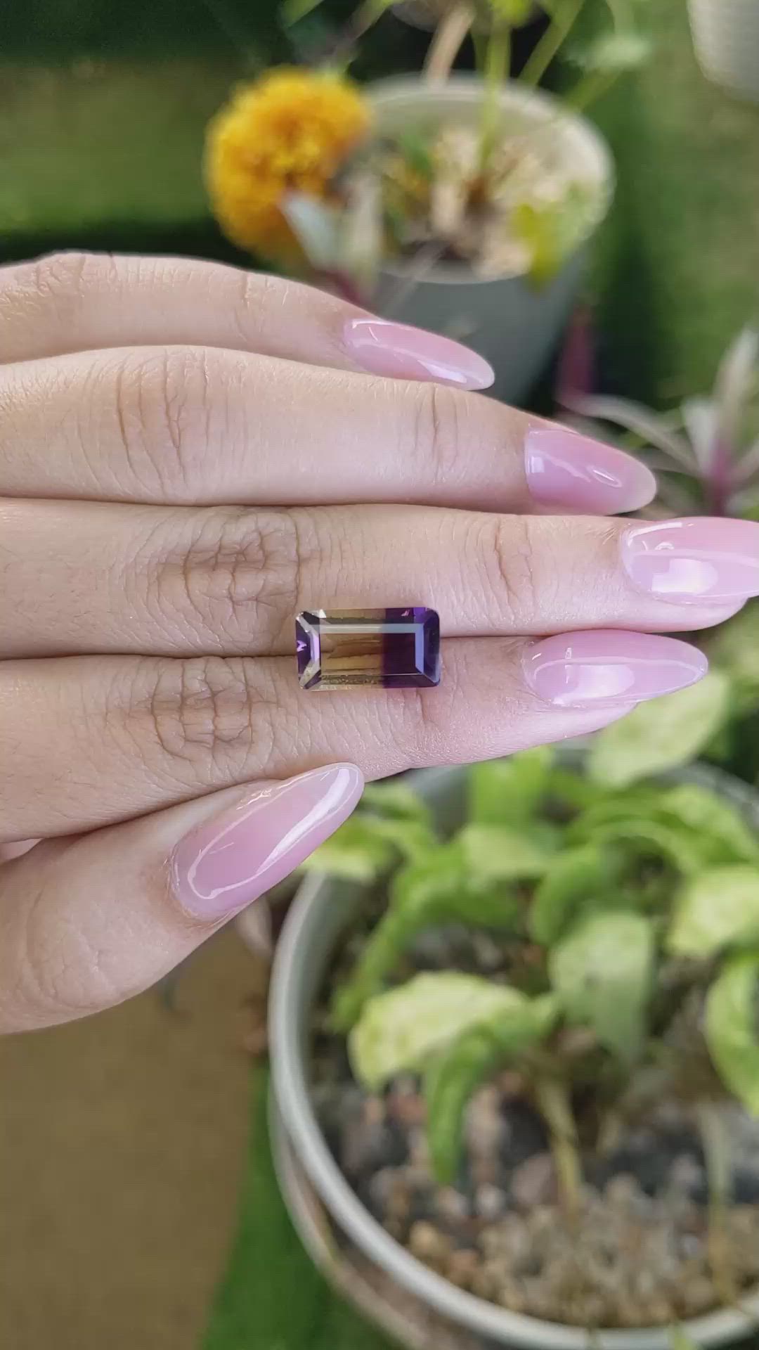 5.96 Ct. Ametrine from Ceylon (Sri Lanka) Size Video