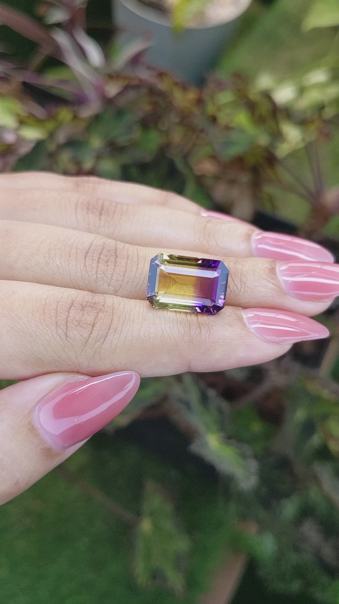 10.29 Ct. Ametrine from Ceylon (Sri Lanka) Size Video