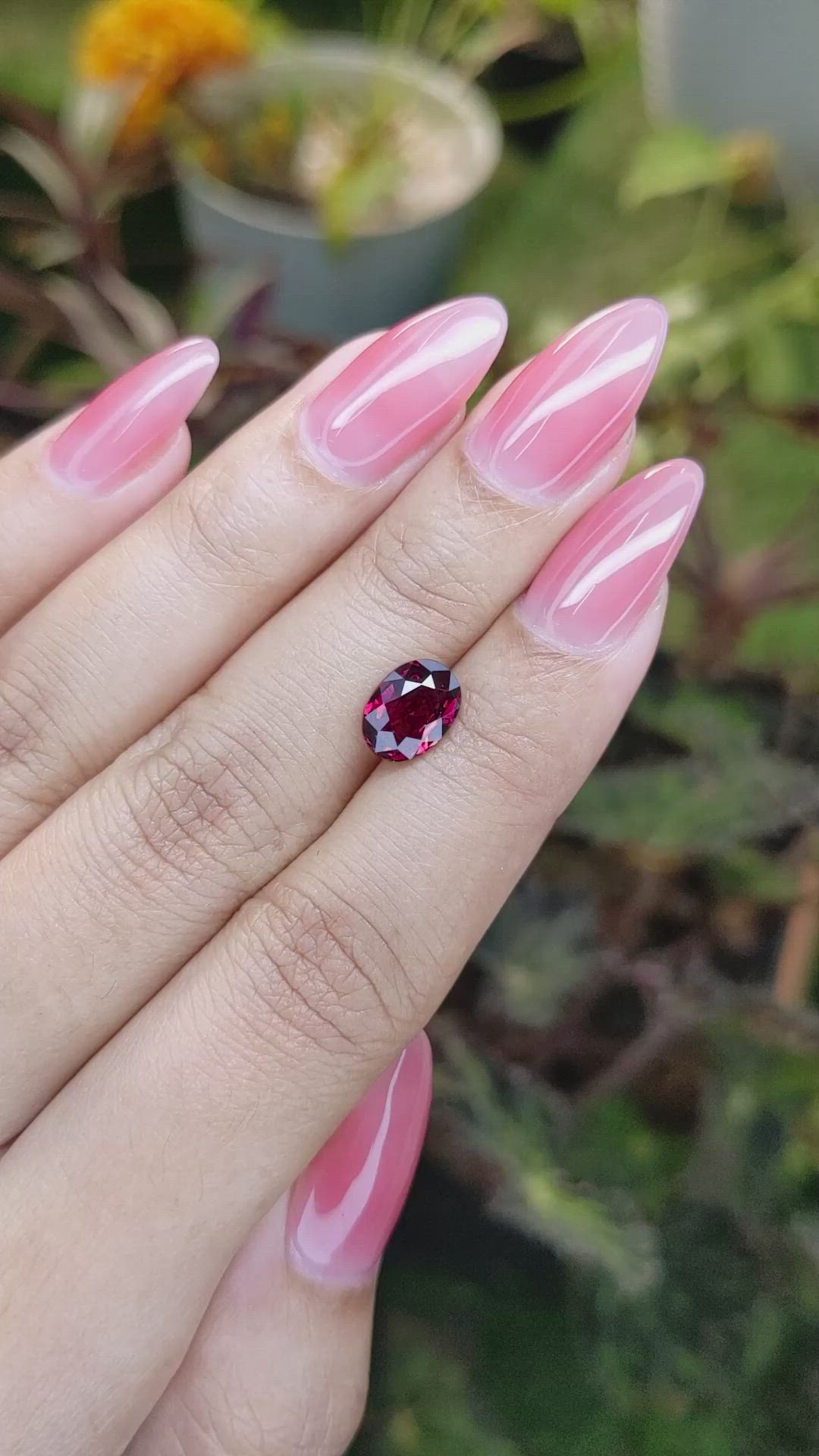 2.11 Ct. Garnet from Ceylon (Sri Lanka) Size Video