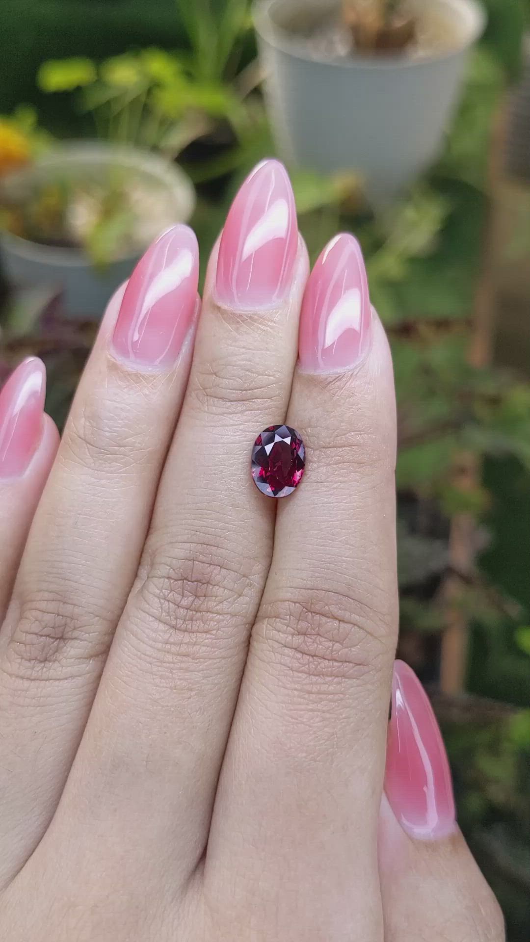 2.11 Ct. Garnet from Ceylon (Sri Lanka) Size Video