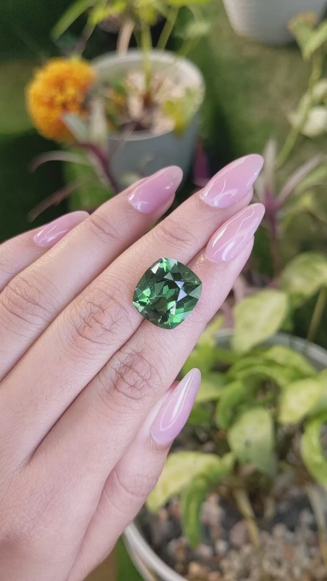 11.91 Ct. Prasiolite from Madagascar Size Video