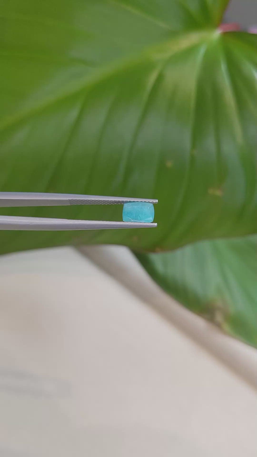 1.11 Ct. Cabochon Paraiba Tourmaline from Brazil Size Video