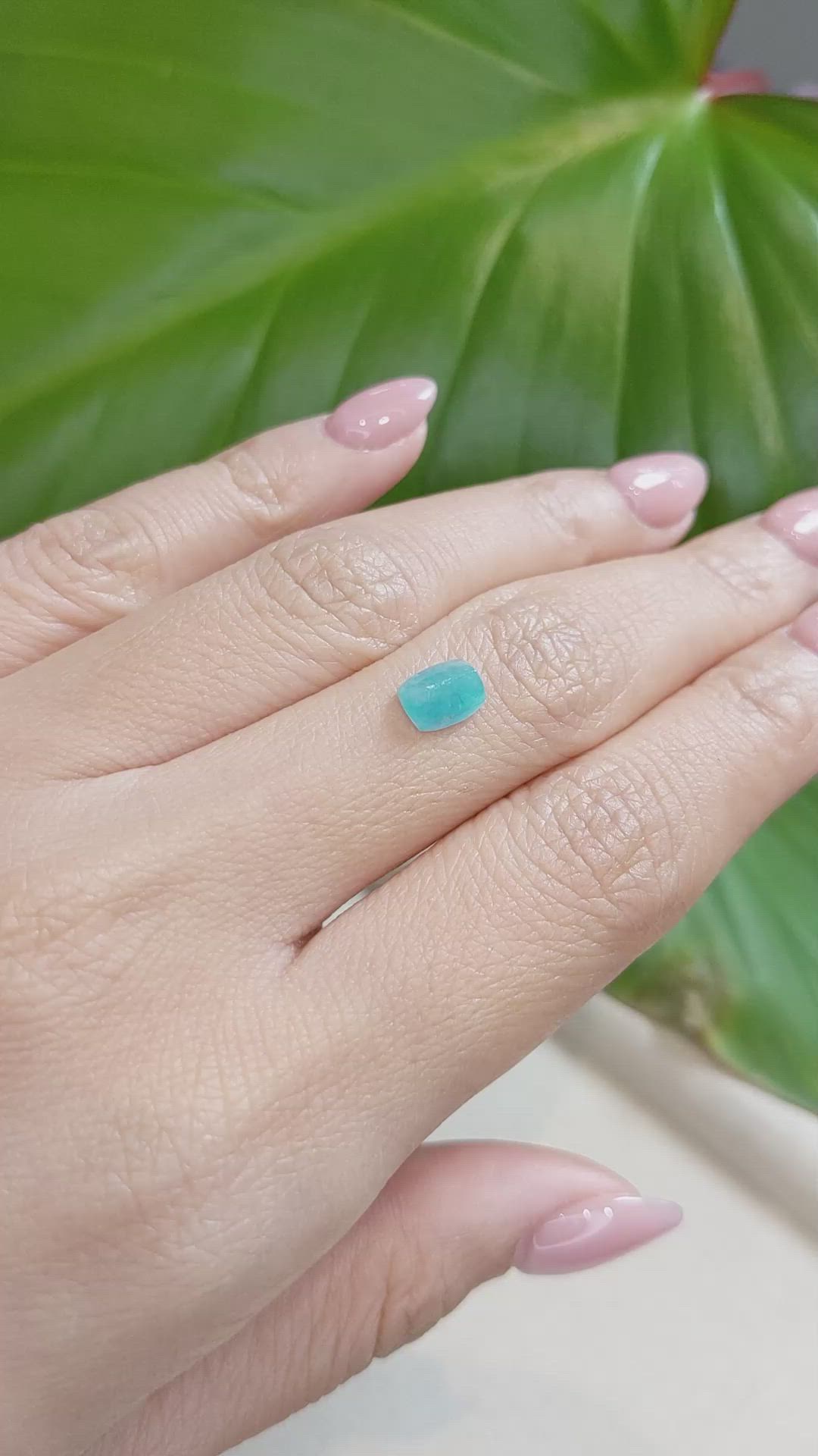 1.11 Ct. Cabochon Paraiba Tourmaline from Brazil Size Video