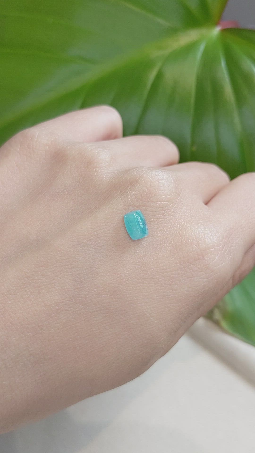 1.11 Ct. Cabochon Paraiba Tourmaline from Brazil Size Video