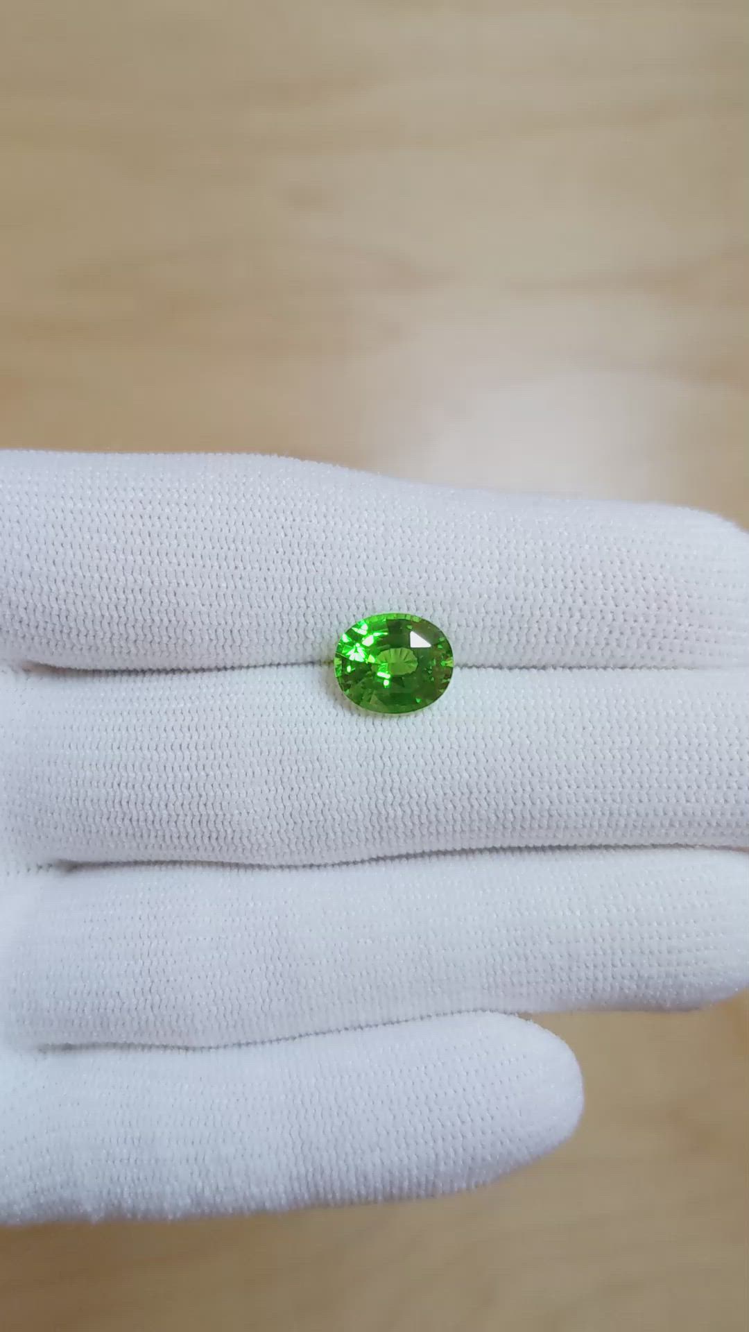 3.03 Ct. Tsavorite Garnet from Tanzania Size Video