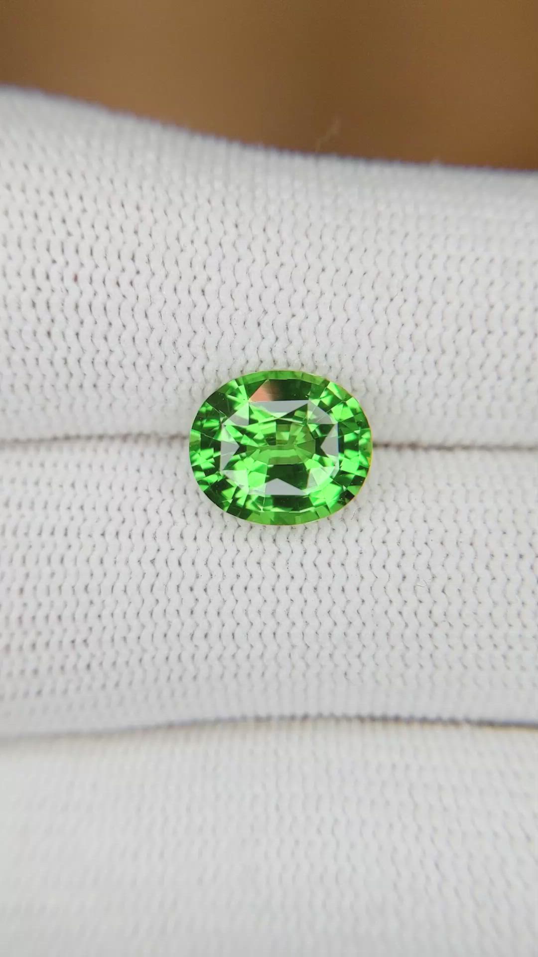 3.03 Ct. Tsavorite Garnet from Tanzania Size Video