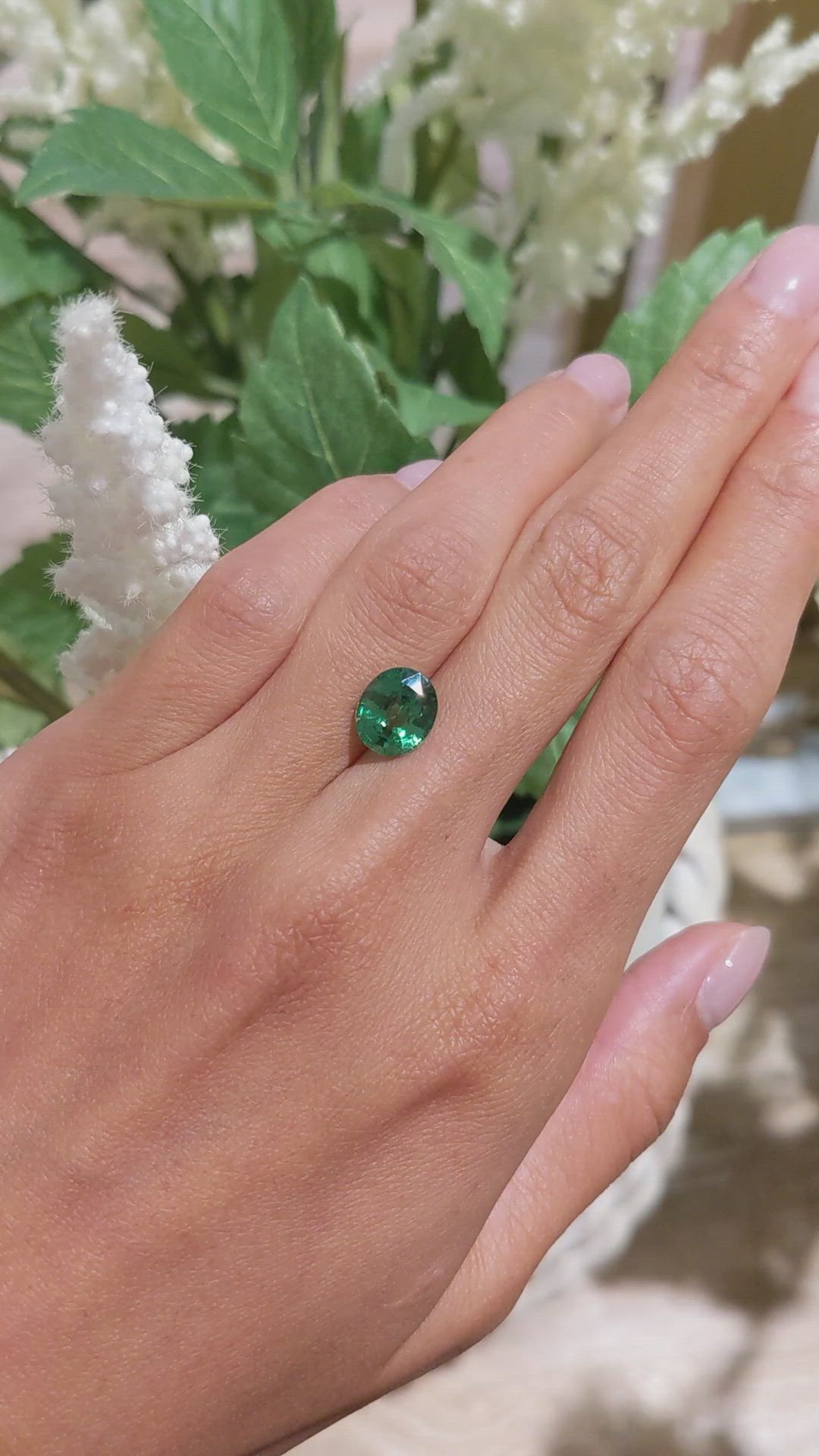 3.03 Ct. Tsavorite Garnet from Tanzania Size Video