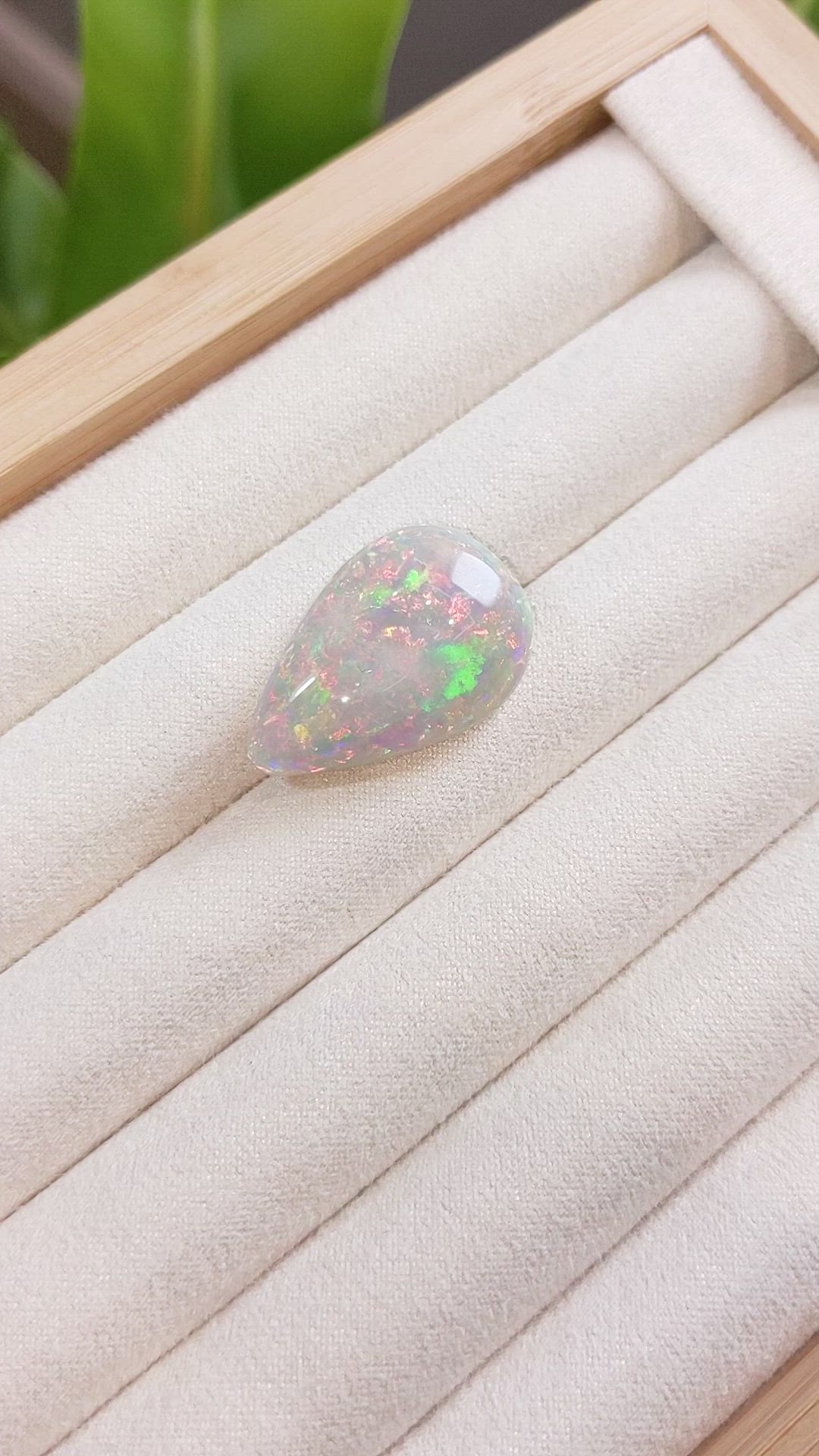 18.97 Ct. Cabochon White Opal from Australia Size Video