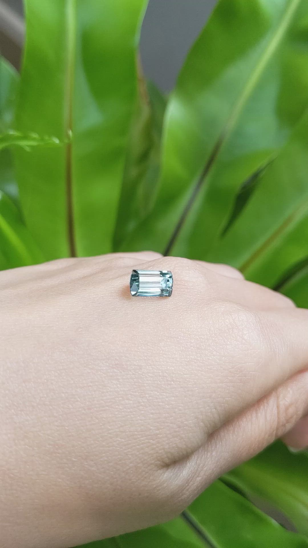 2.94 Ct. Bluish Green Tourmaline from Madagascar Size Video