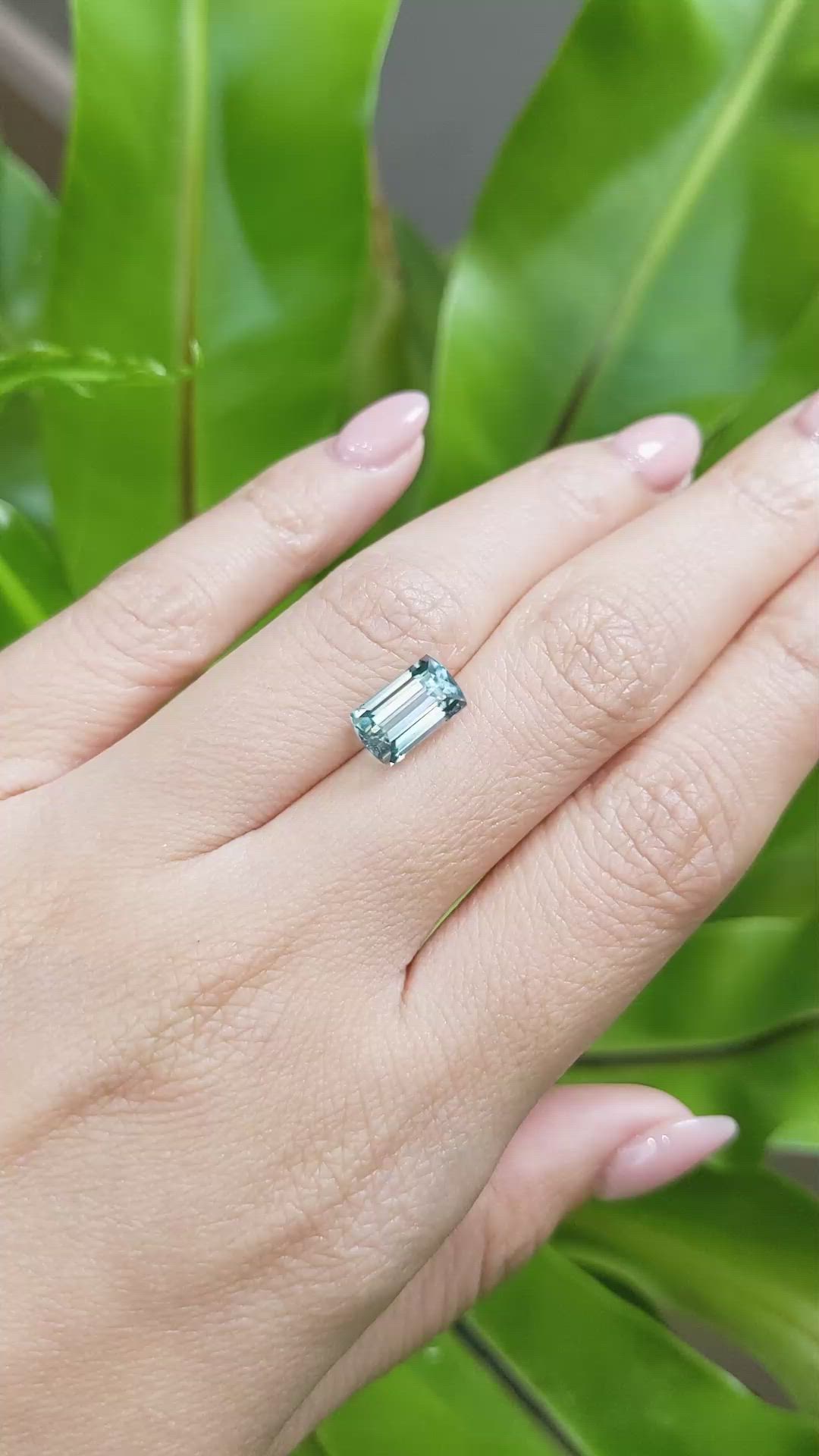2.94 Ct. Bluish Green Tourmaline from Madagascar Size Video
