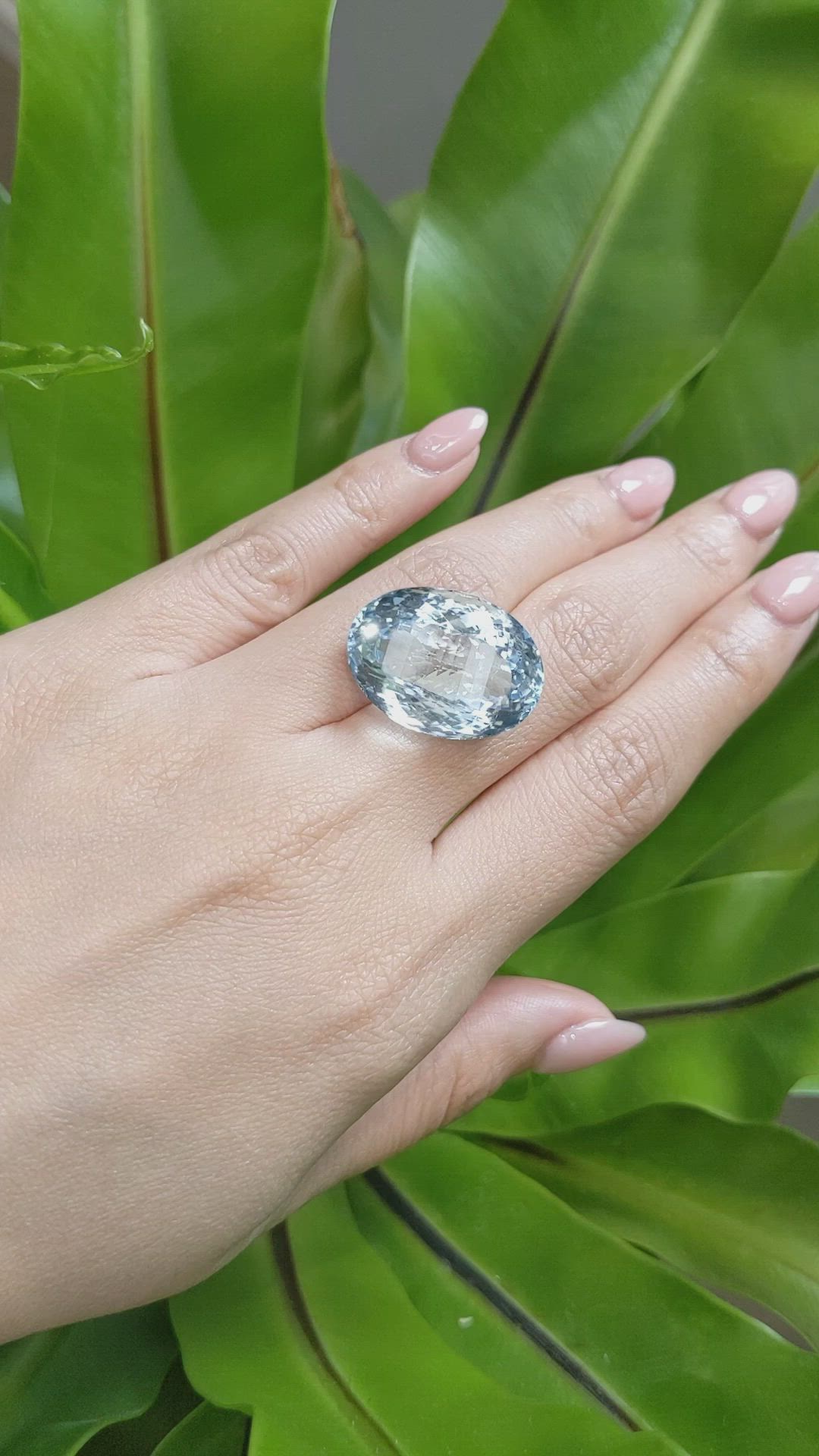 28.80 Ct. Blue Aquamarine from Brazil Size Video