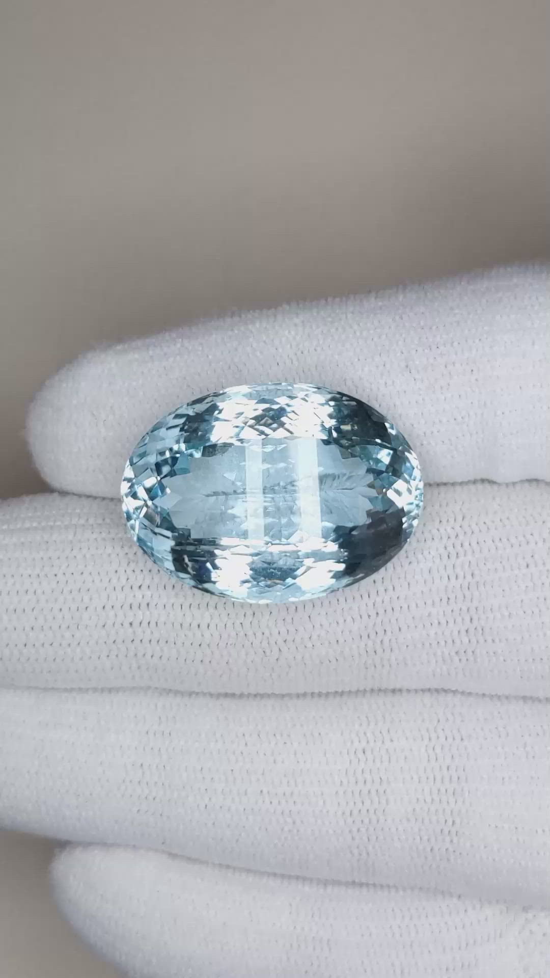 28.80 Ct. Aquamarine from Brazil Size Video