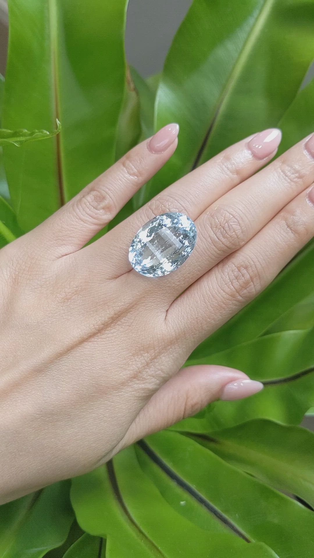 28.80 Ct. Blue Aquamarine from Brazil Size Video