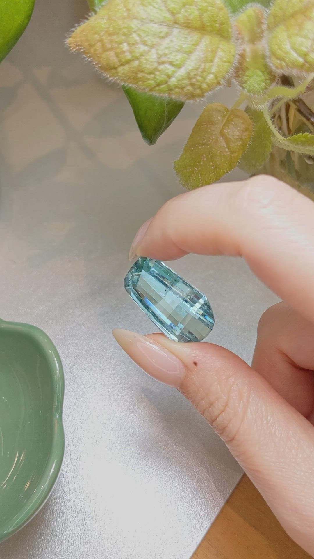 28.05 Ct. Greenish Blue Aquamarine from Brazil Size Video
