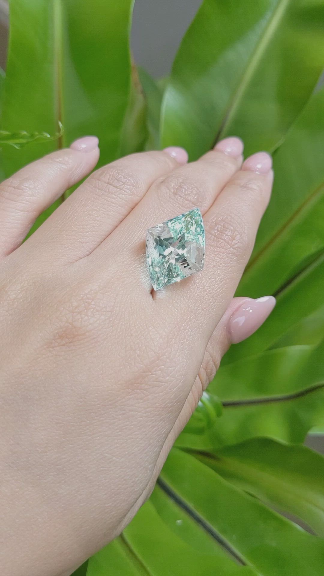 20.28 Ct. Bluish Green Aquamarine from Brazil Size Video
