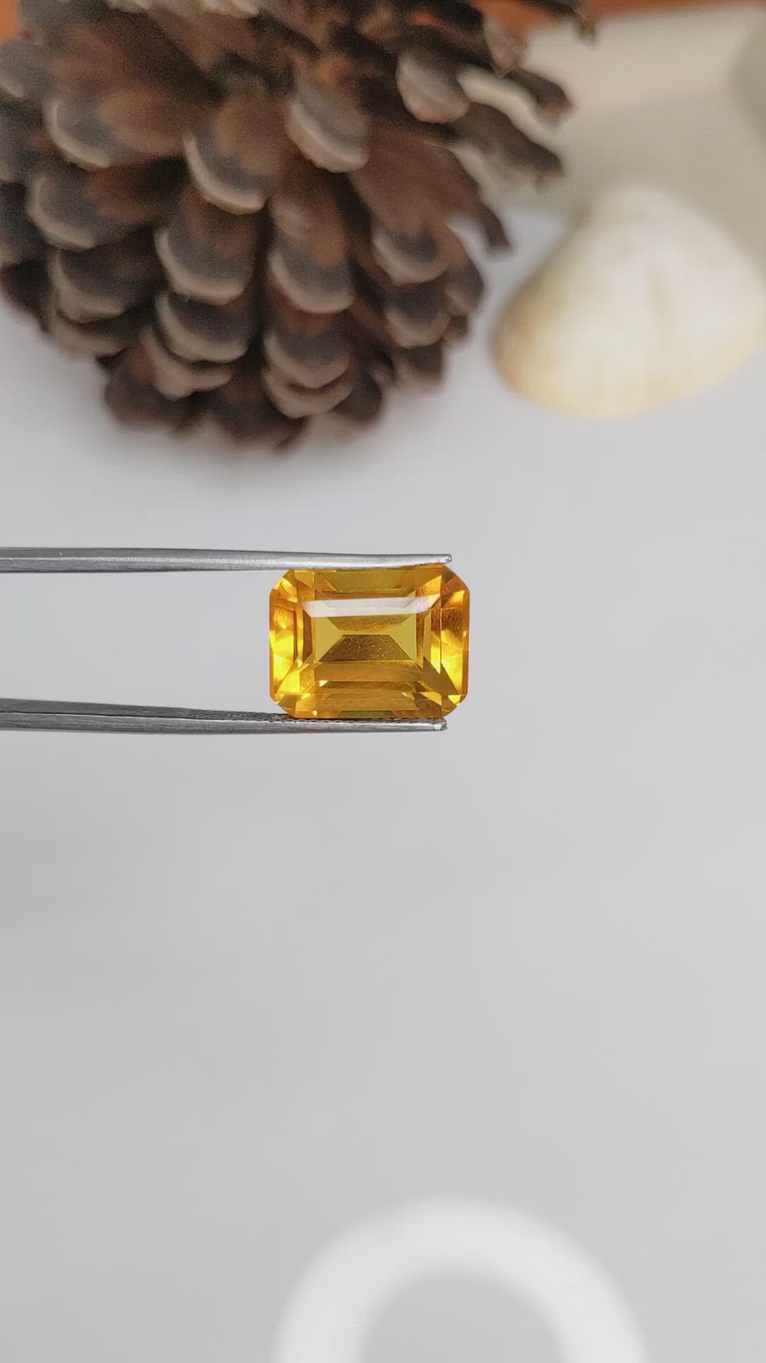 11.15 Ct. Citrine from Ceylon (Sri Lanka) Size Video
