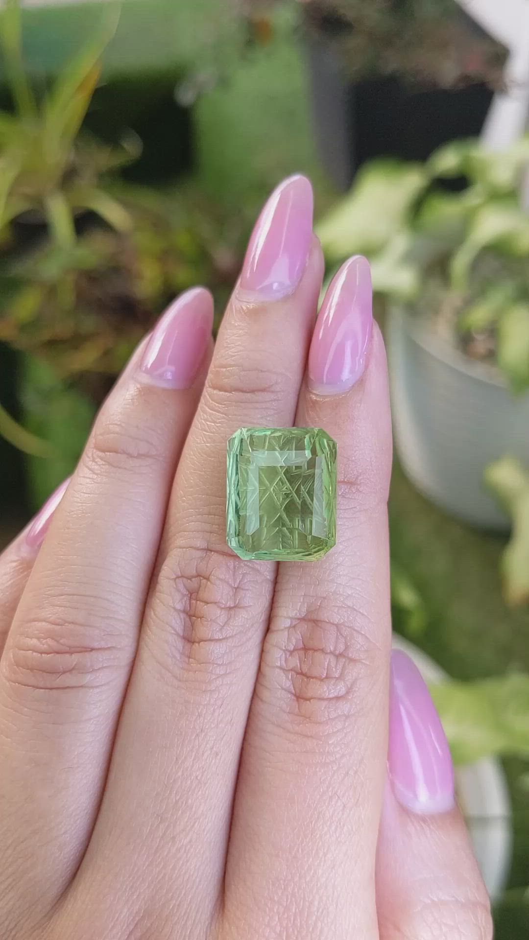16.91 Ct. Prasiolite from Brazil Size Video