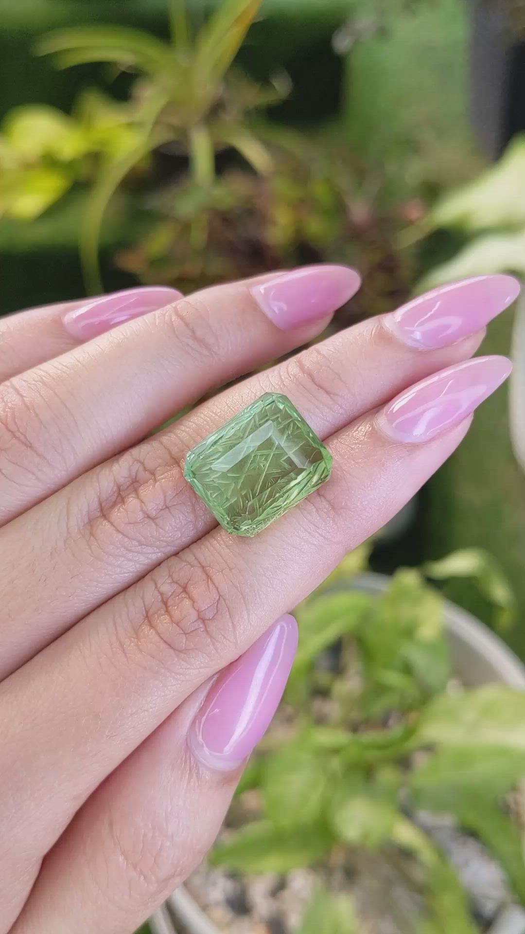 16.91 Ct. Prasiolite from Brazil Size Video