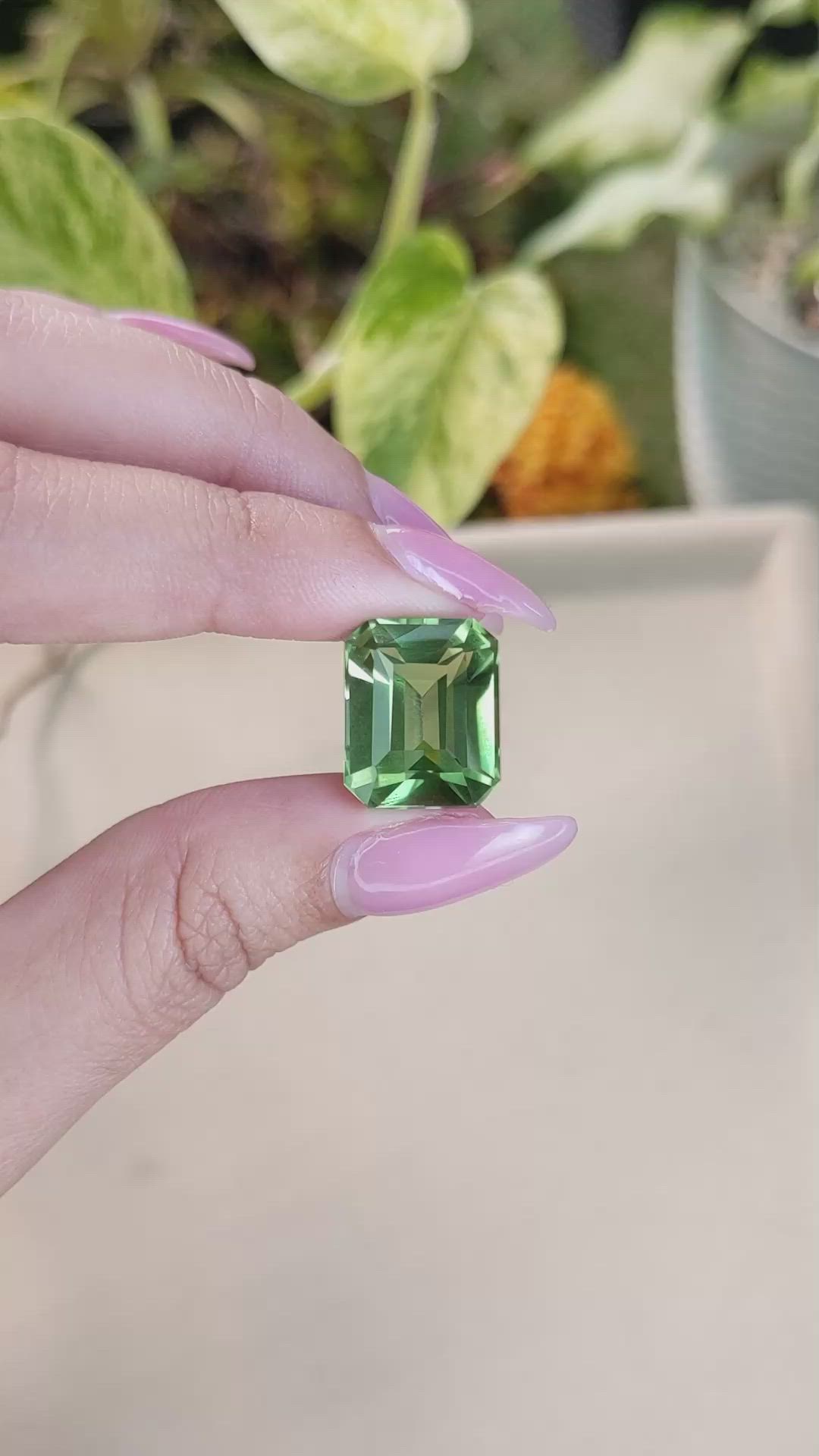 14.76 Ct. Prasiolite from Brazil Size Video