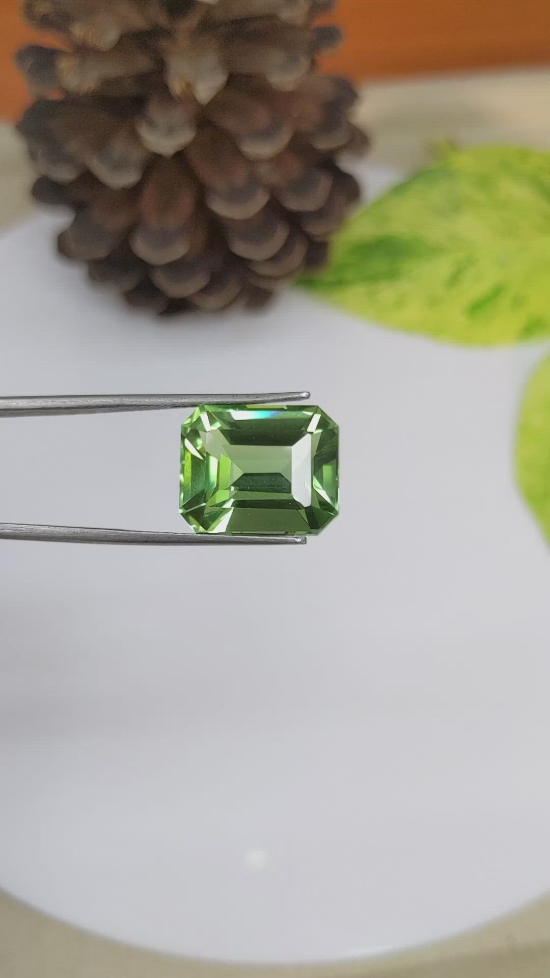 14.76 Ct. Prasiolite from Brazil Size Video