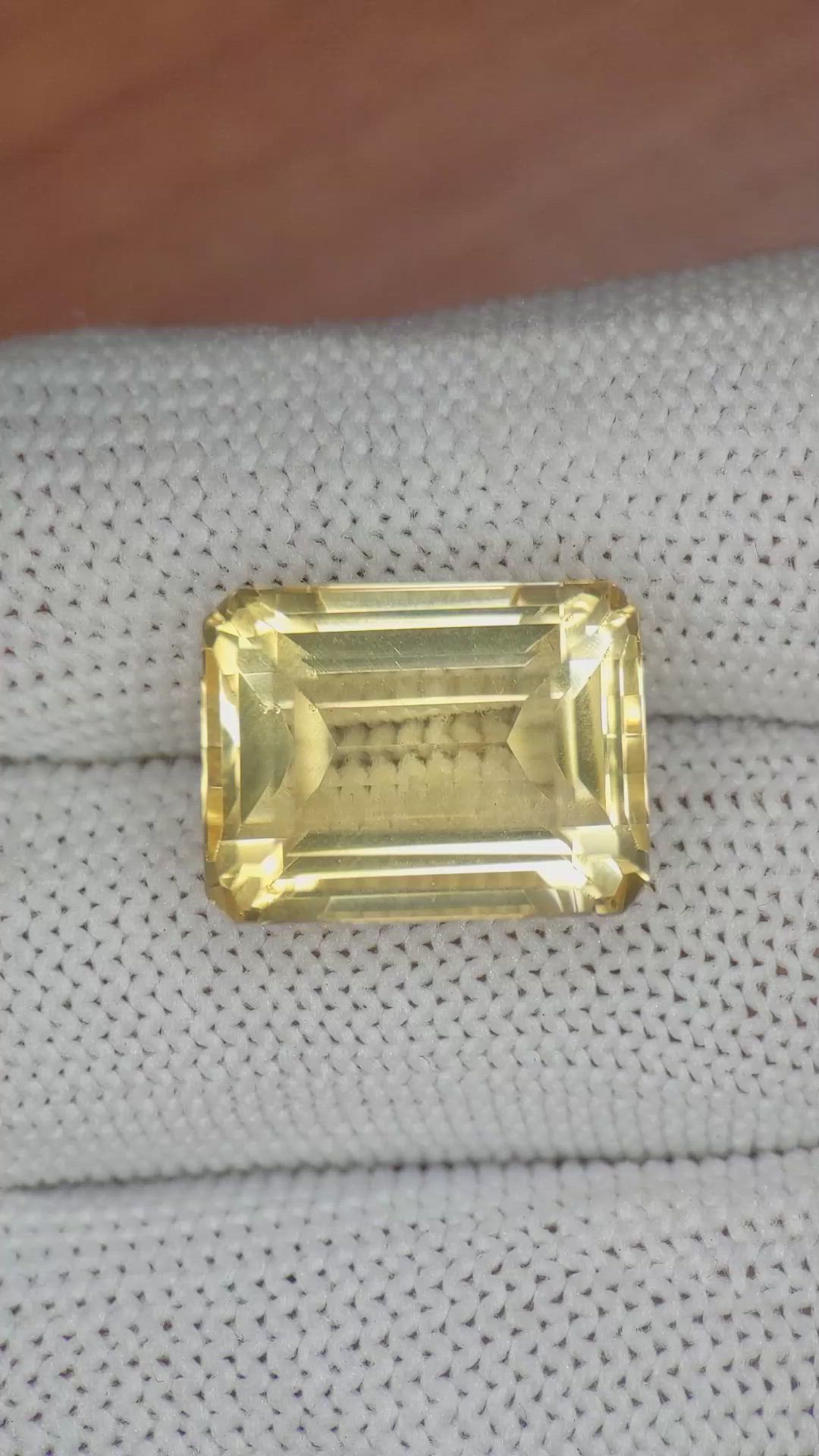 15.30 Ct. Citrine from Brazil Size Video