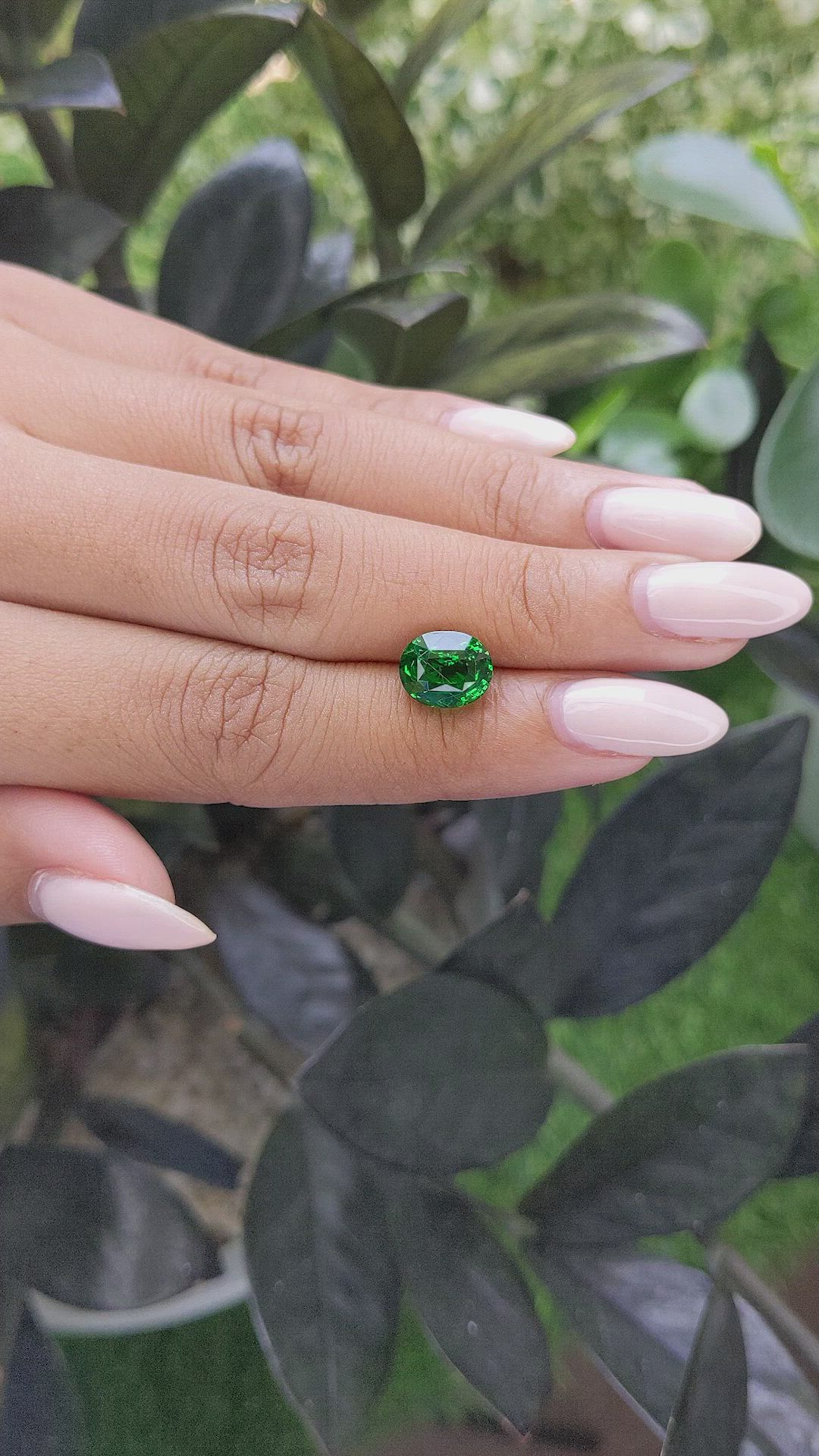 3.52 Ct. Tsavorite Garnet from Tanzania Size Video