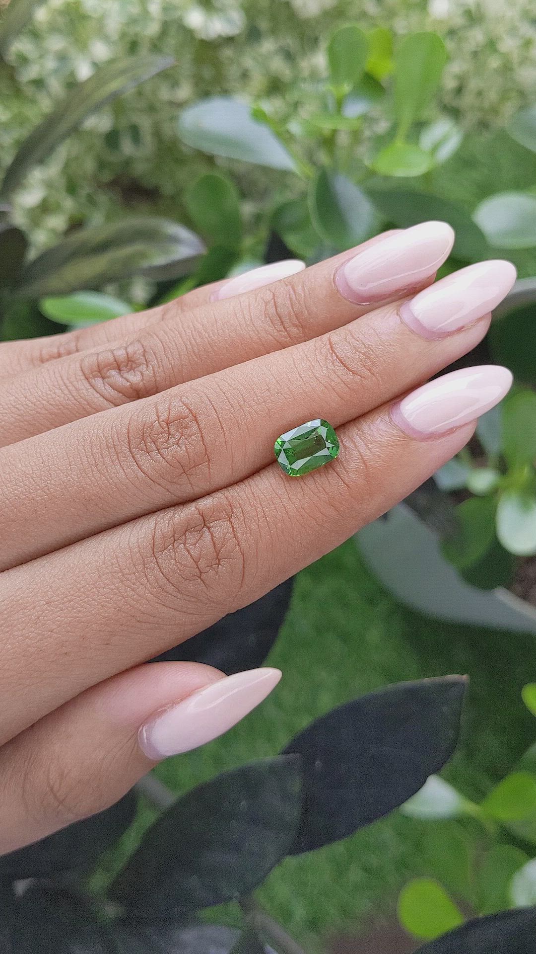 2.66 Ct. Tsavorite Garnet from Tanzania Size Video