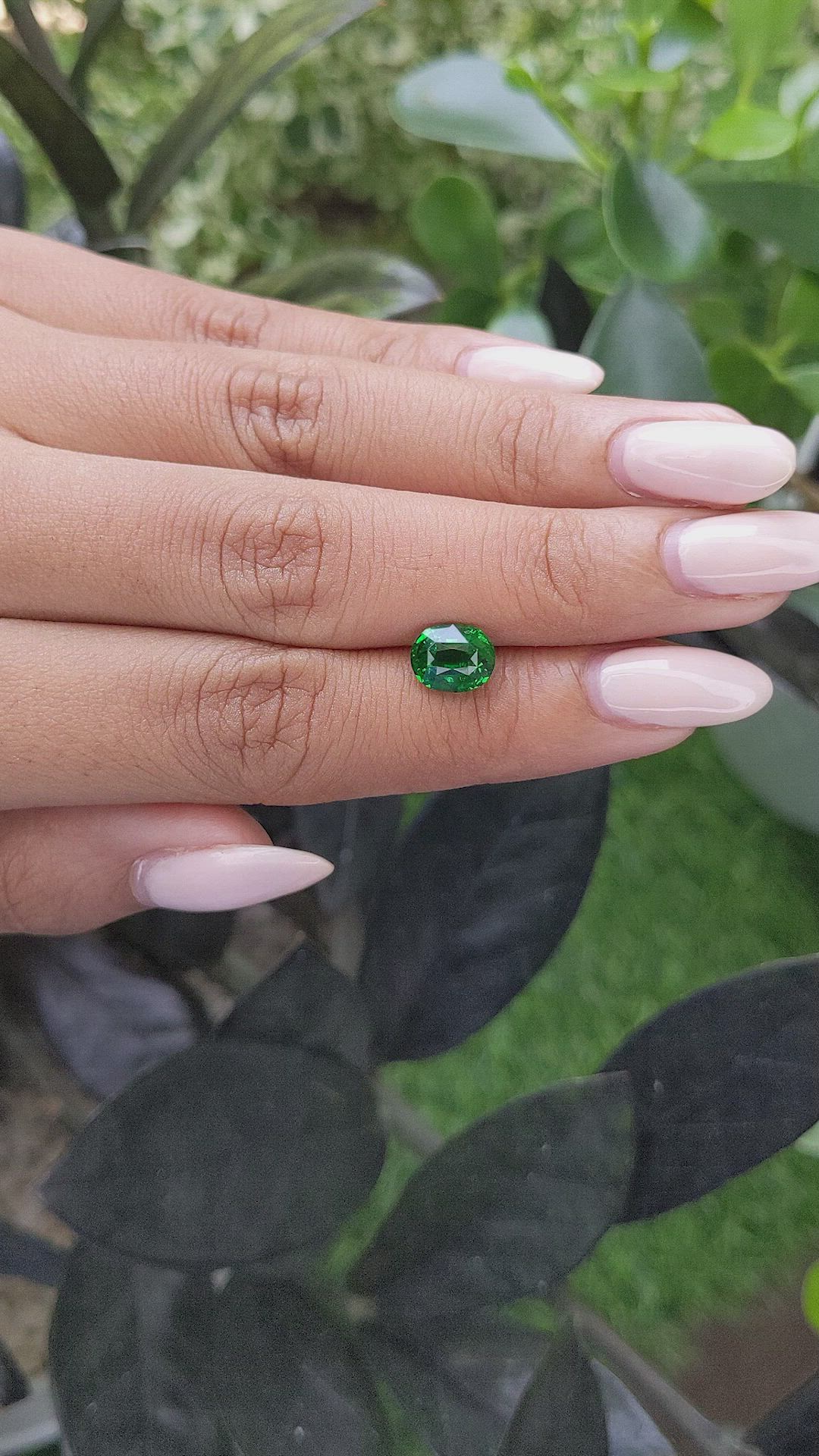 2.11 Ct. Tsavorite Garnet from Tanzania Size Video
