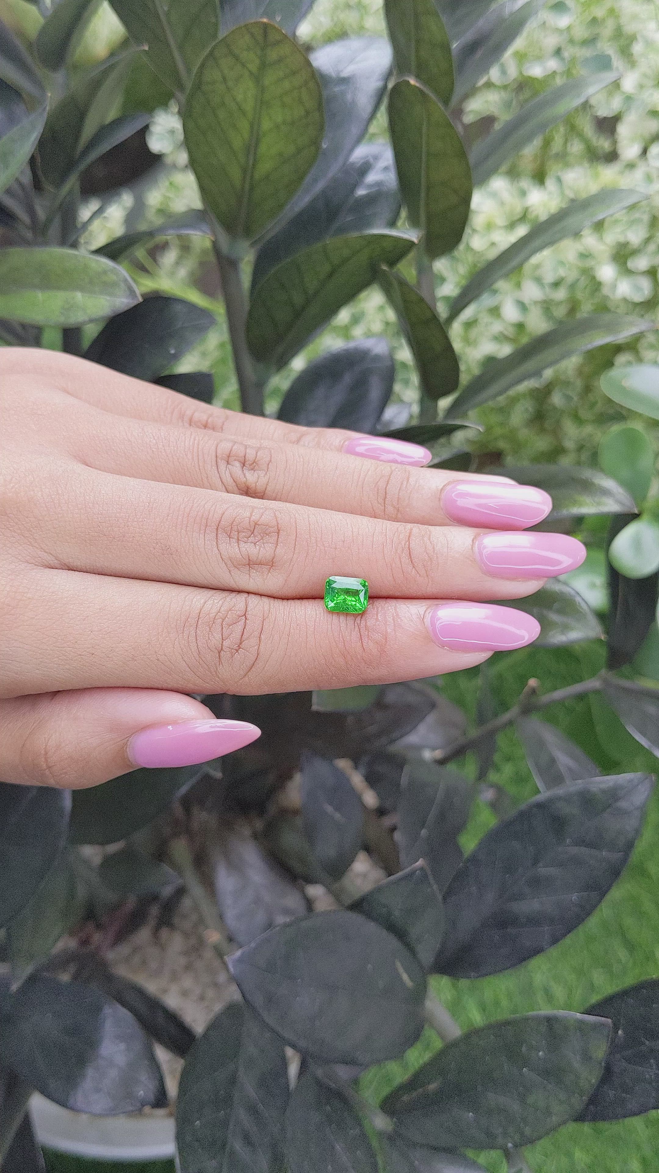 1.54 Ct. Tsavorite Garnet from Tanzania Size Video