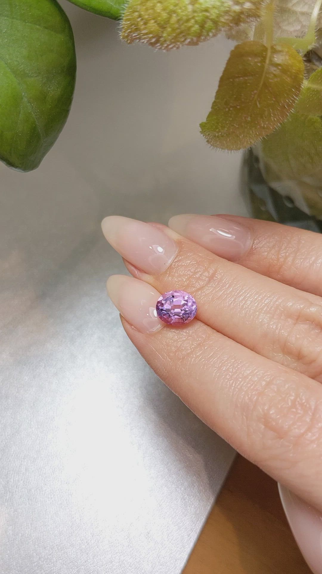 1.84 Ct. Pinkish Purple Spinel from Burma (Myanmar) Size Video