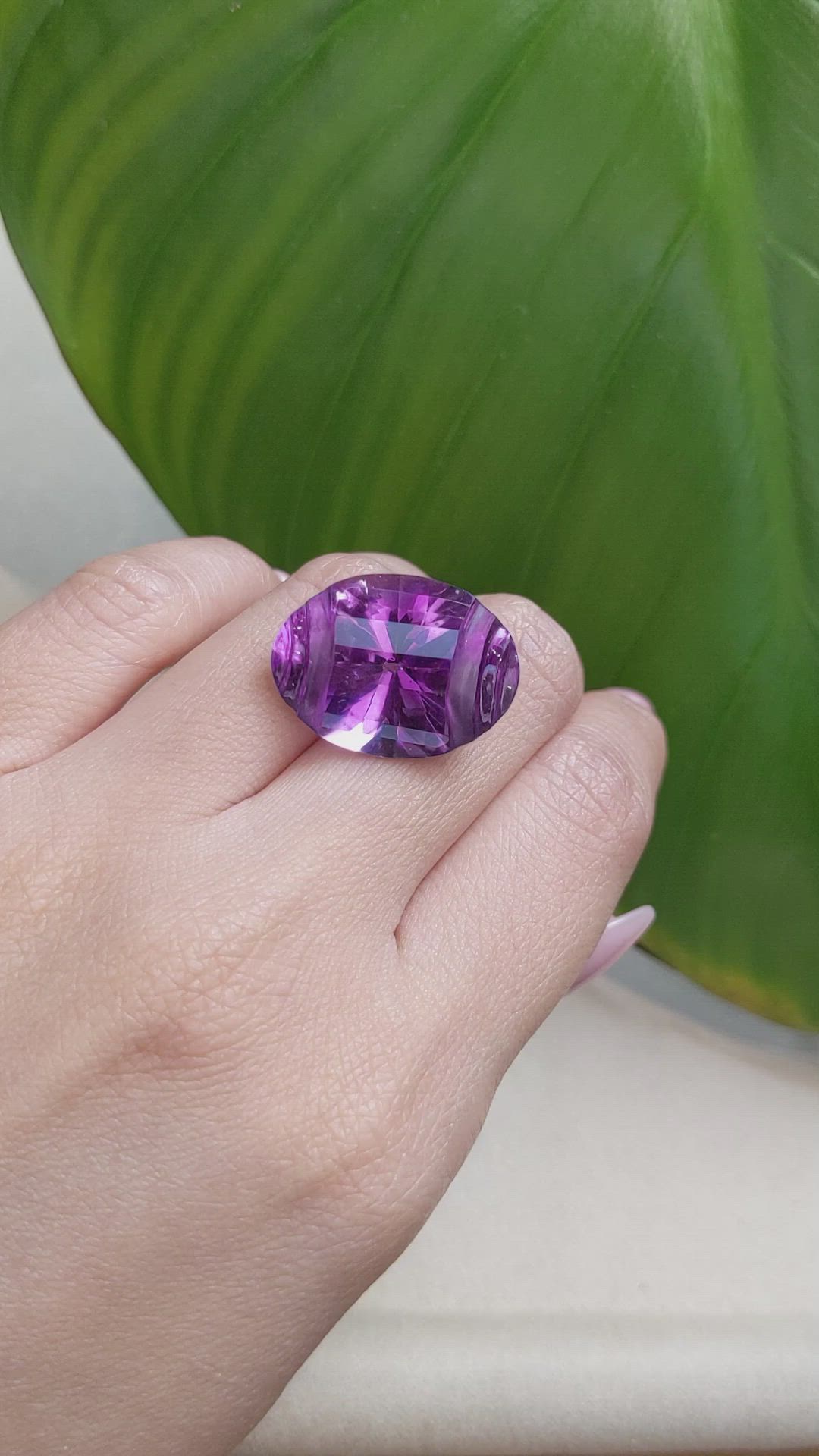 21.30 Ct. Amethyst from Brazil Size Video