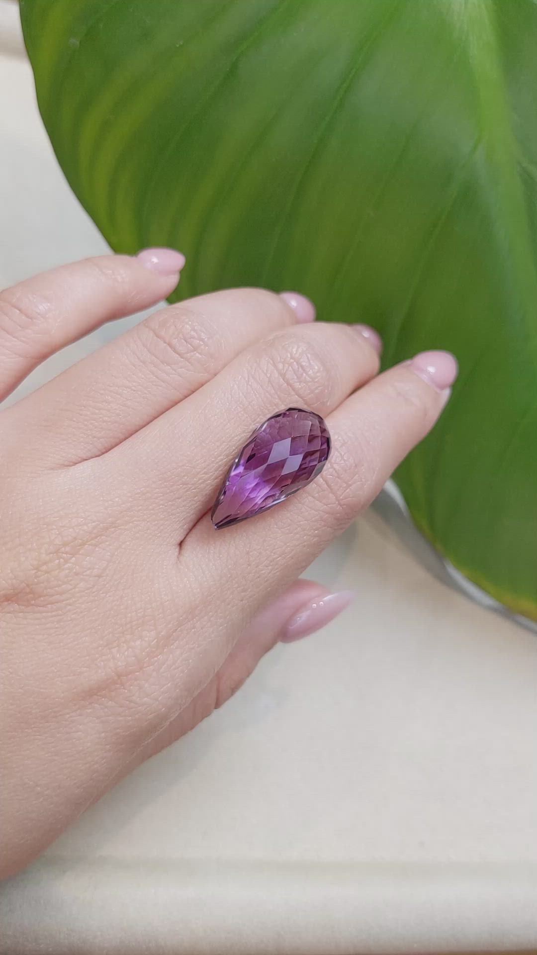 19.98 Ct. Amethyst from Brazil Size Video